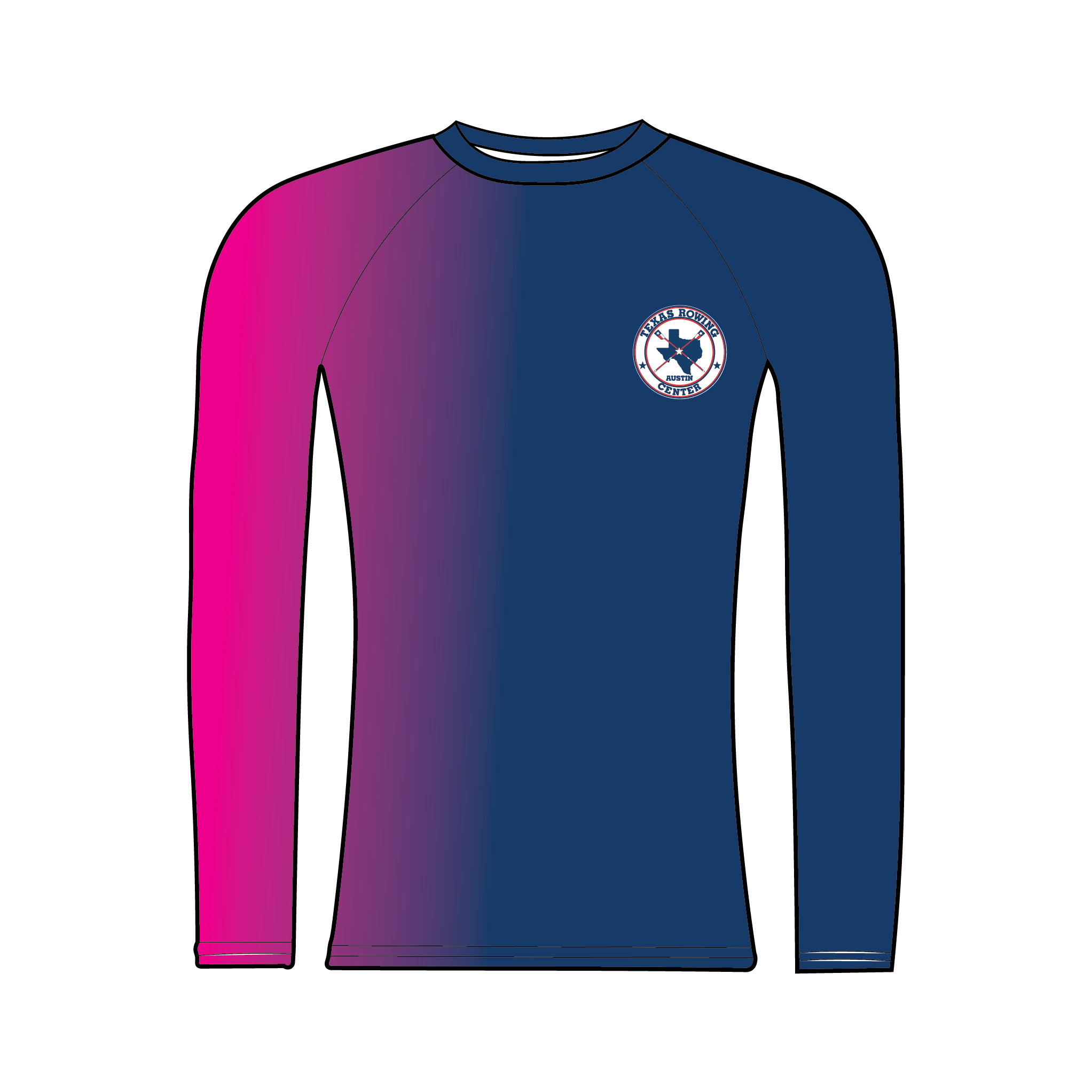 Texas Rowing Center Pink Hi-Vis Long Sleeve Base Layer