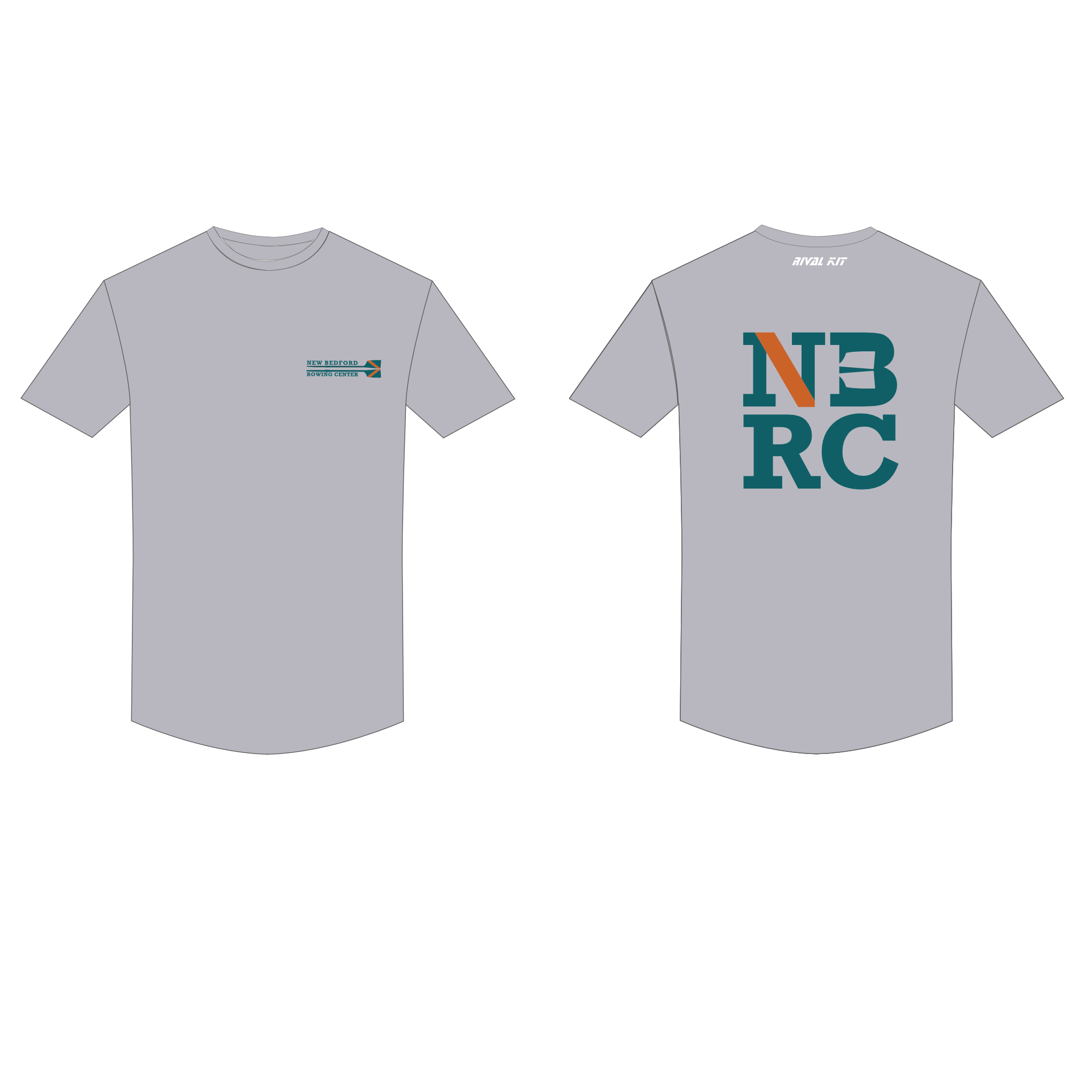 New Bedford Rowing Center 201 Short sleeve Gym T Grey