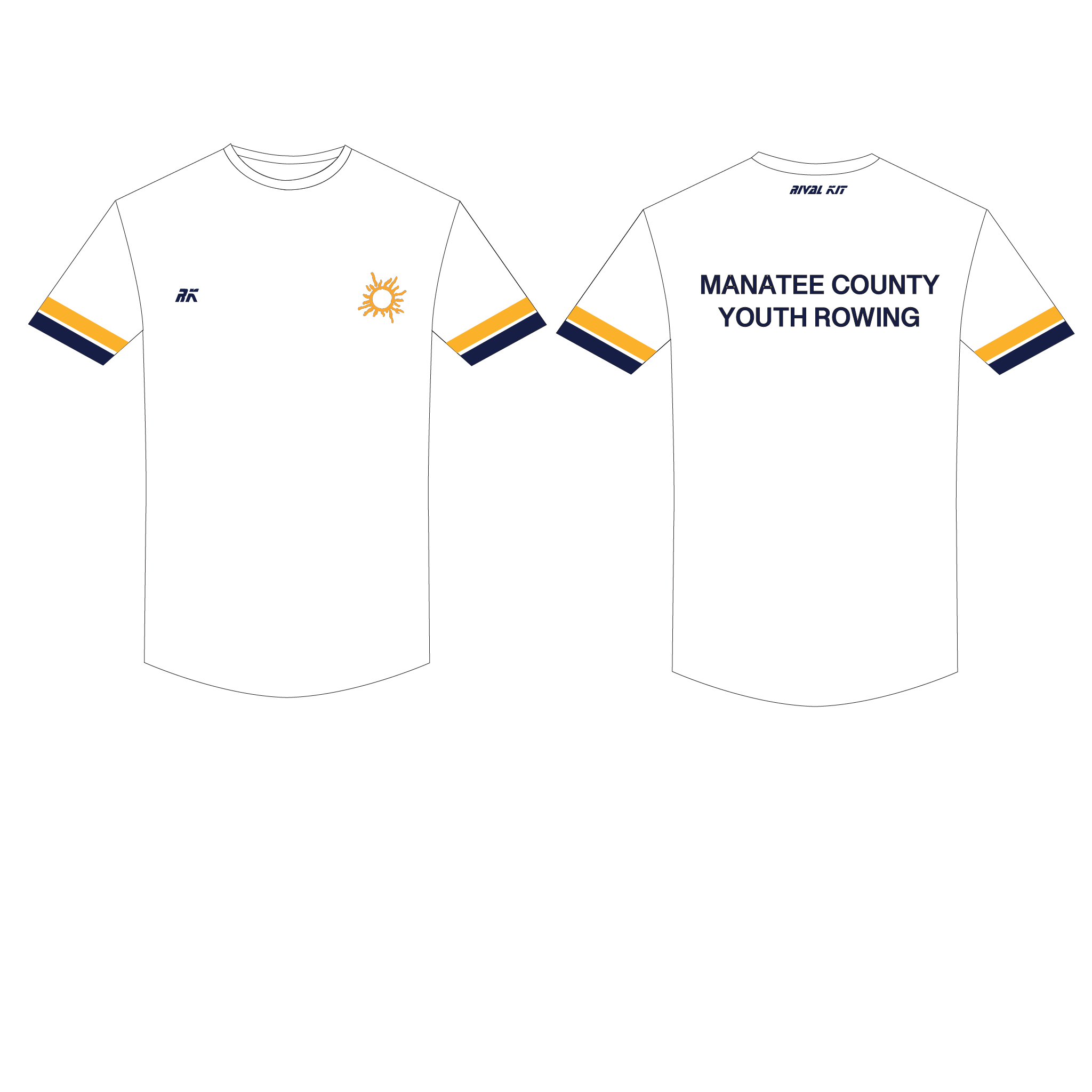 Manatee County Youth Rowing Bespoke Short Sleeve White Gym T-shirt