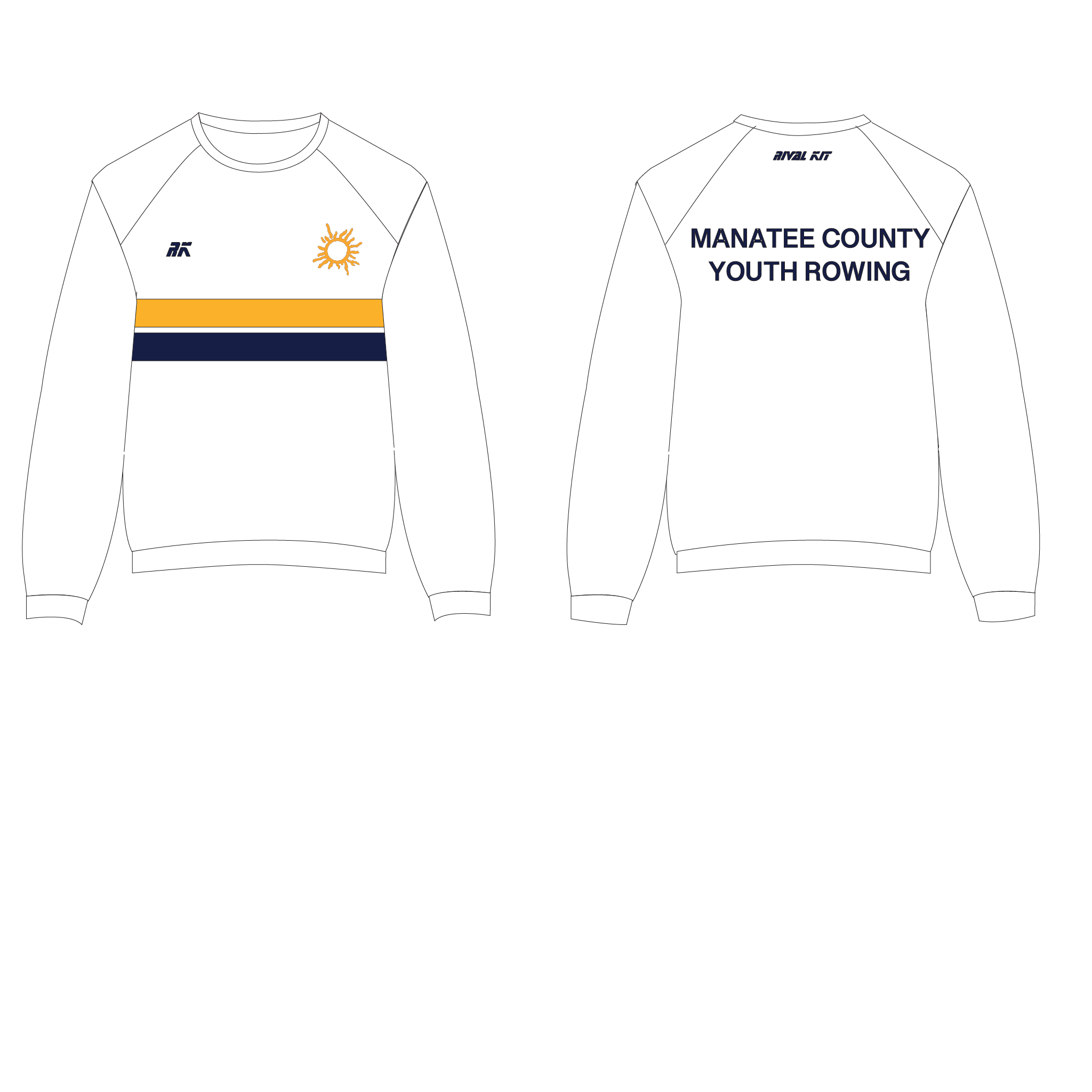Manatee County Youth Rowing White Sweatshirt