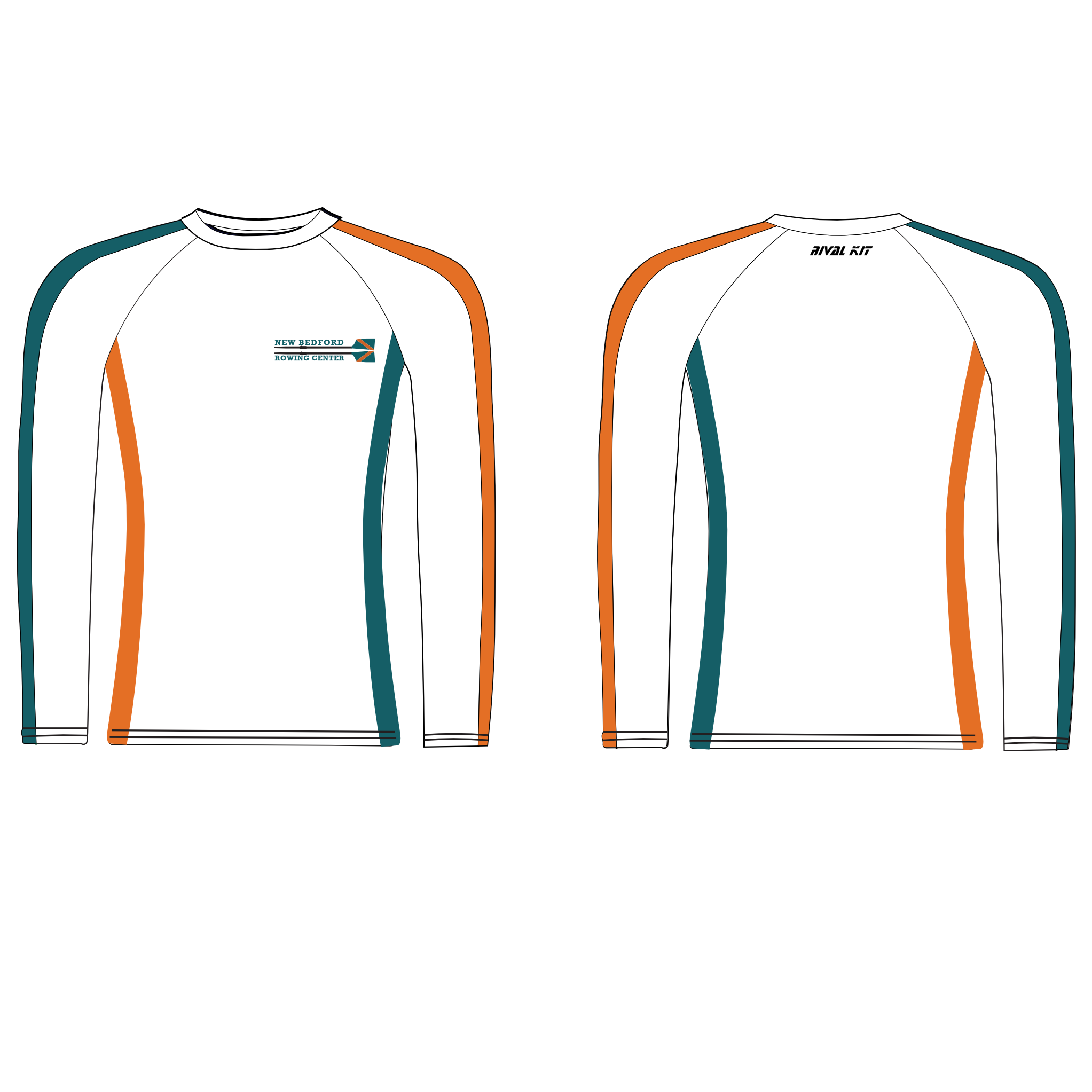 New Bedford Rowing Center Long Sleeve Baselayer white