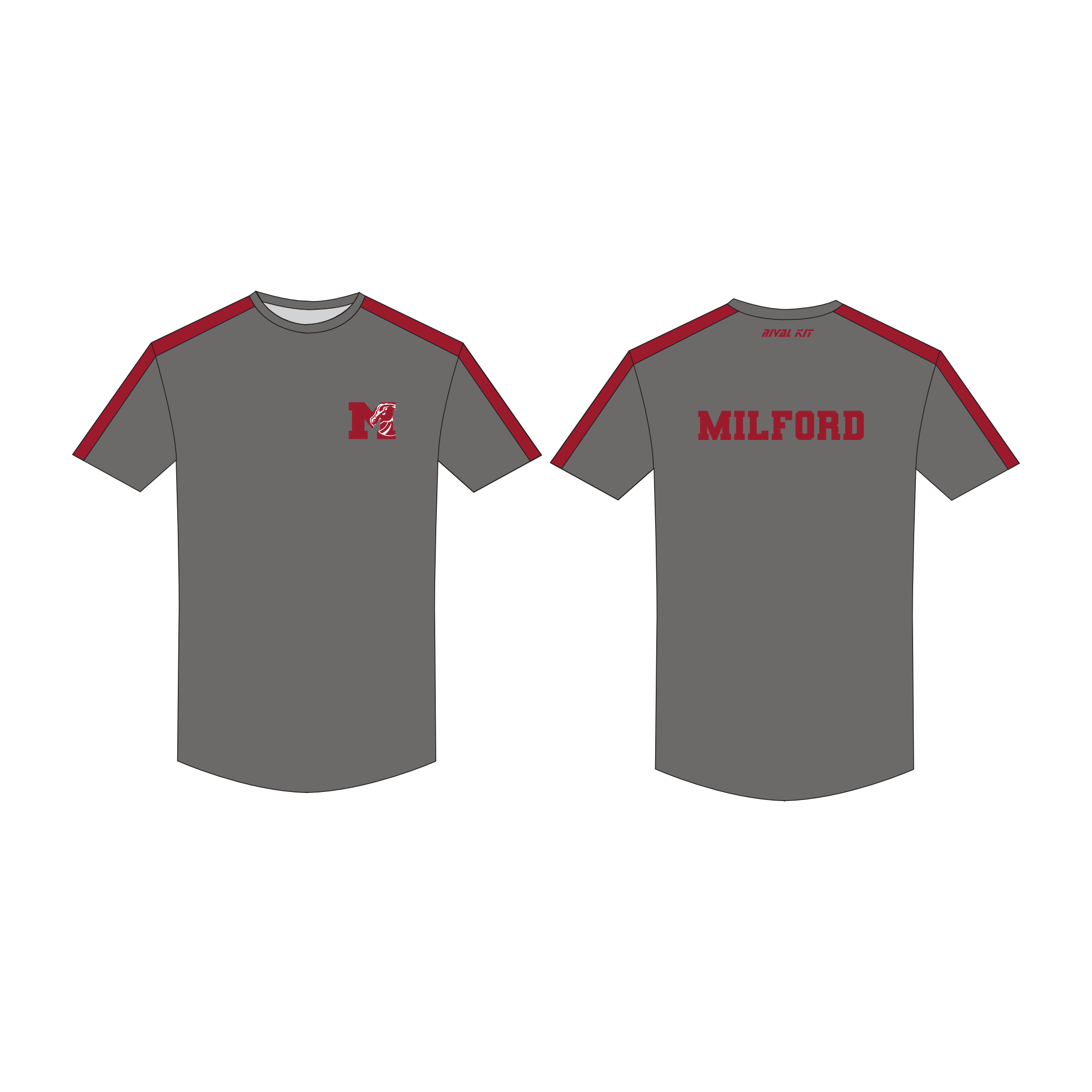Milford HS Rowing Short Sleeve Gym T-Shirt