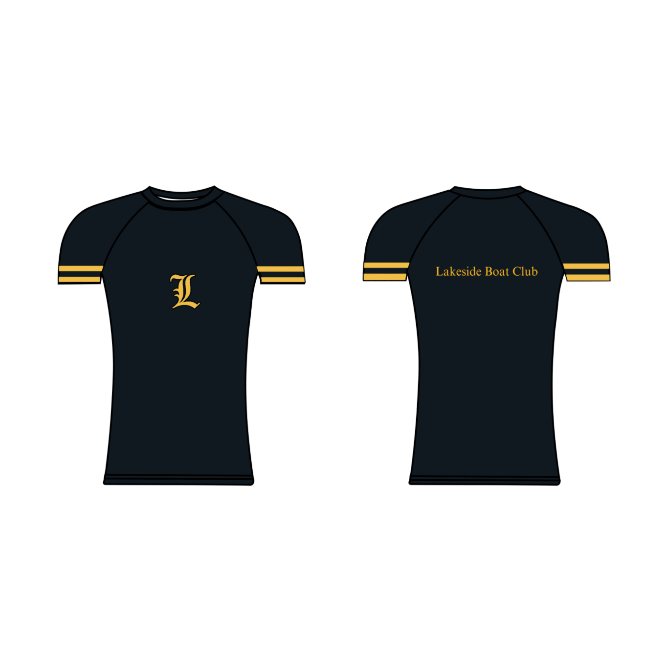 Lakeside Boat Club Black Short Sleeve Base-Layer