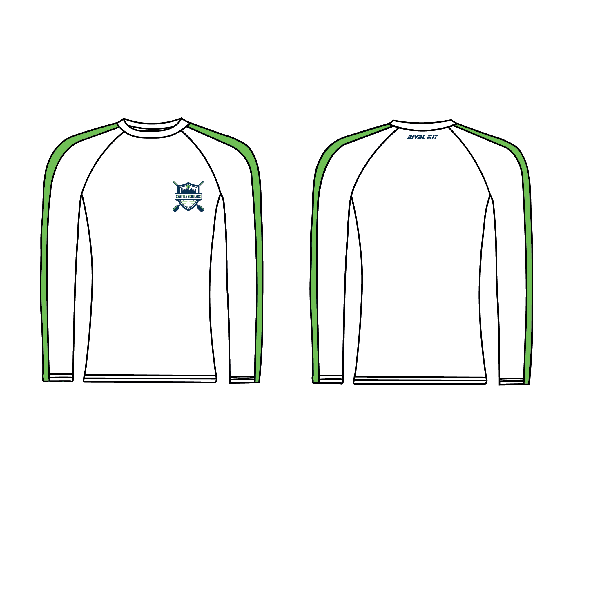 Seattle Scullers Long Sleeve Base Layer - White