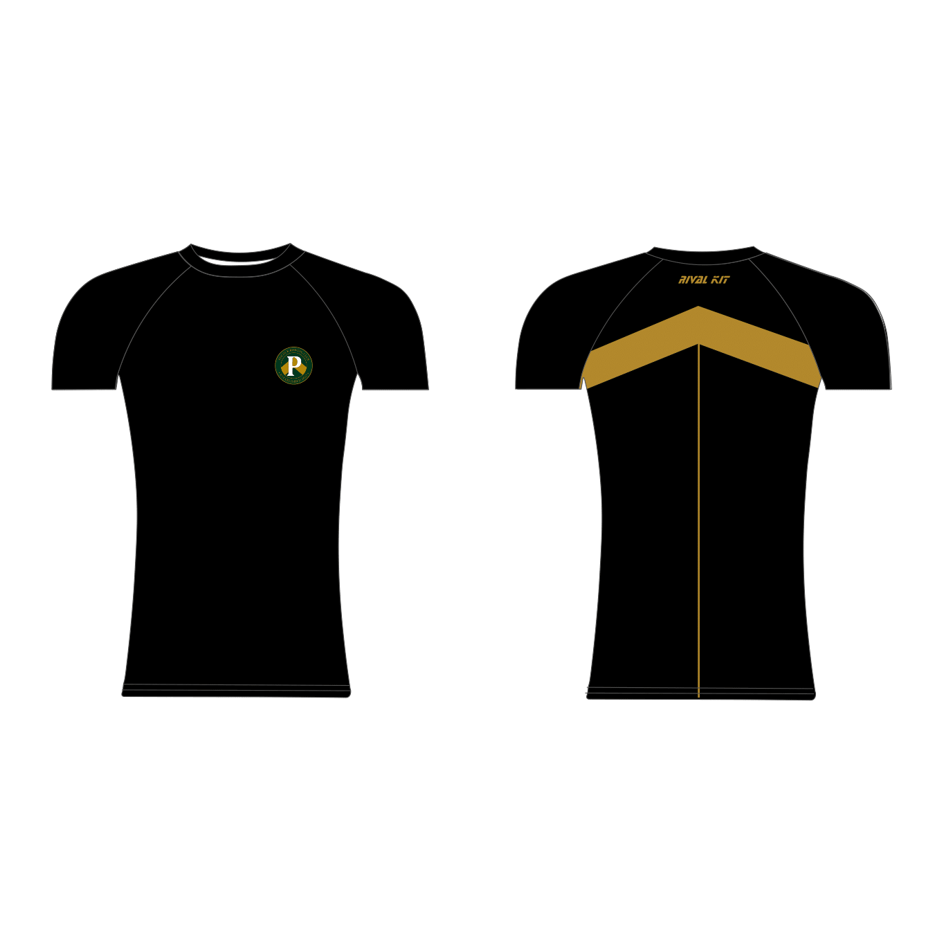Pocock Rowing Club Short Sleeve Base-Layer Black