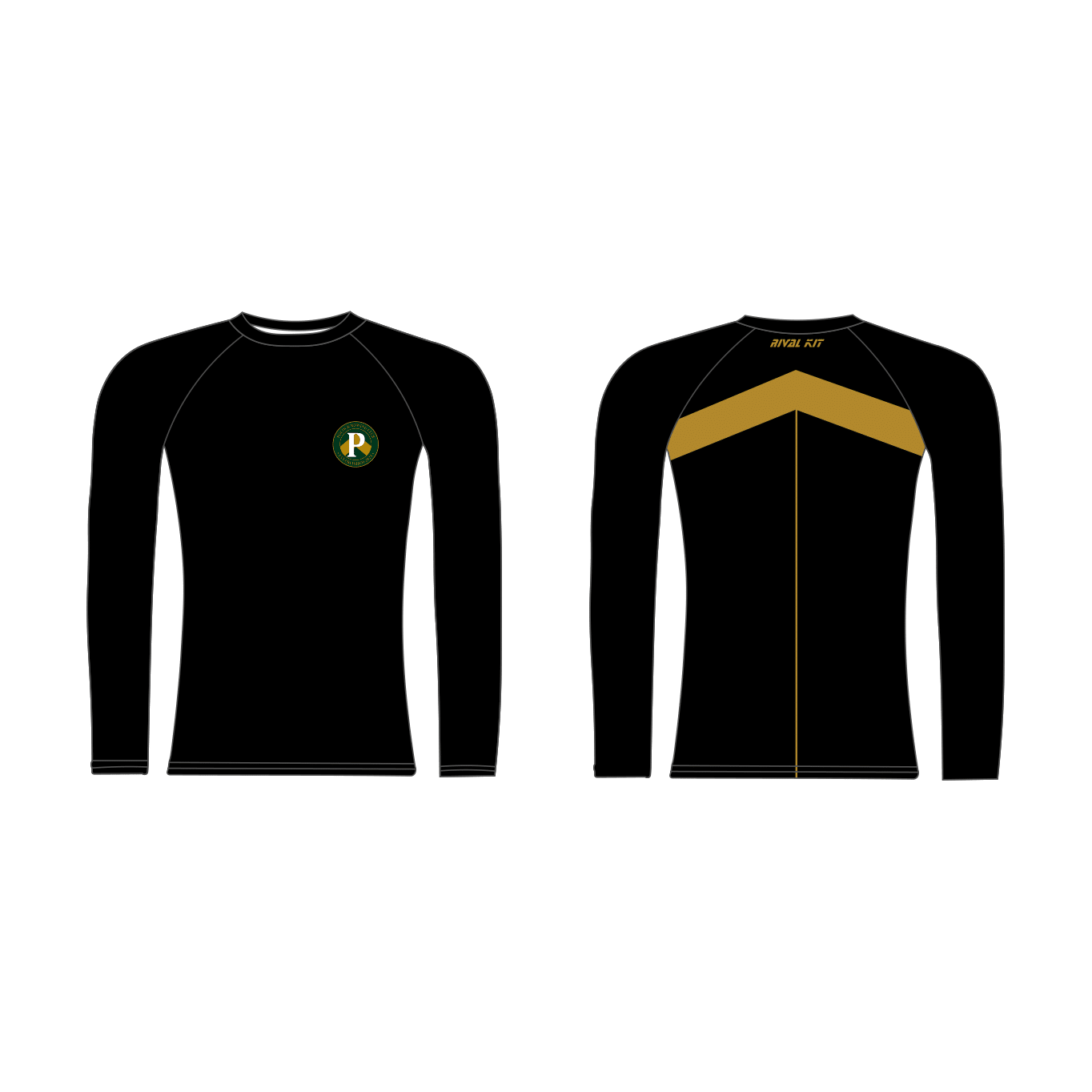 Pocock Rowing Club Long Sleeve Base-Layer Black