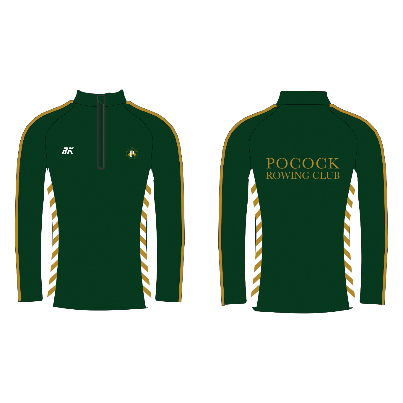 Pocock Rowing Club Performance Q-zip Green