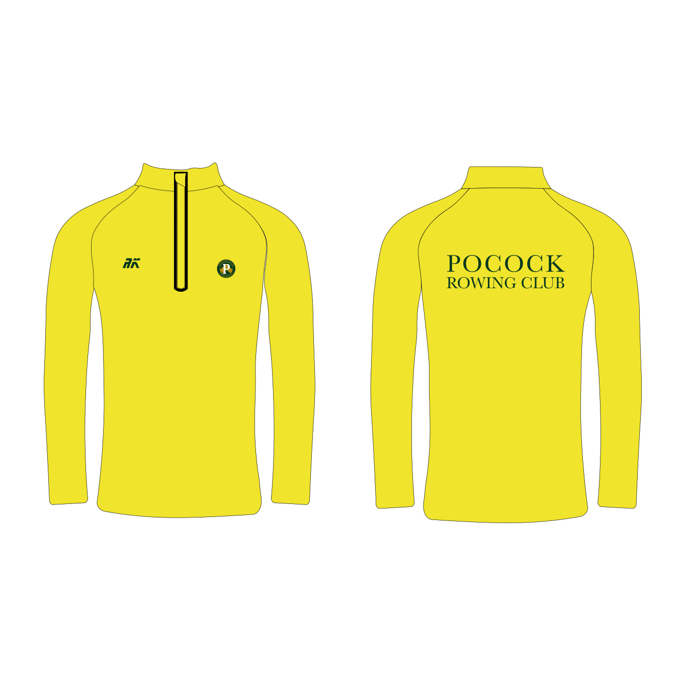 Pocock Rowing Club Performance Q-zip Hi-Vis