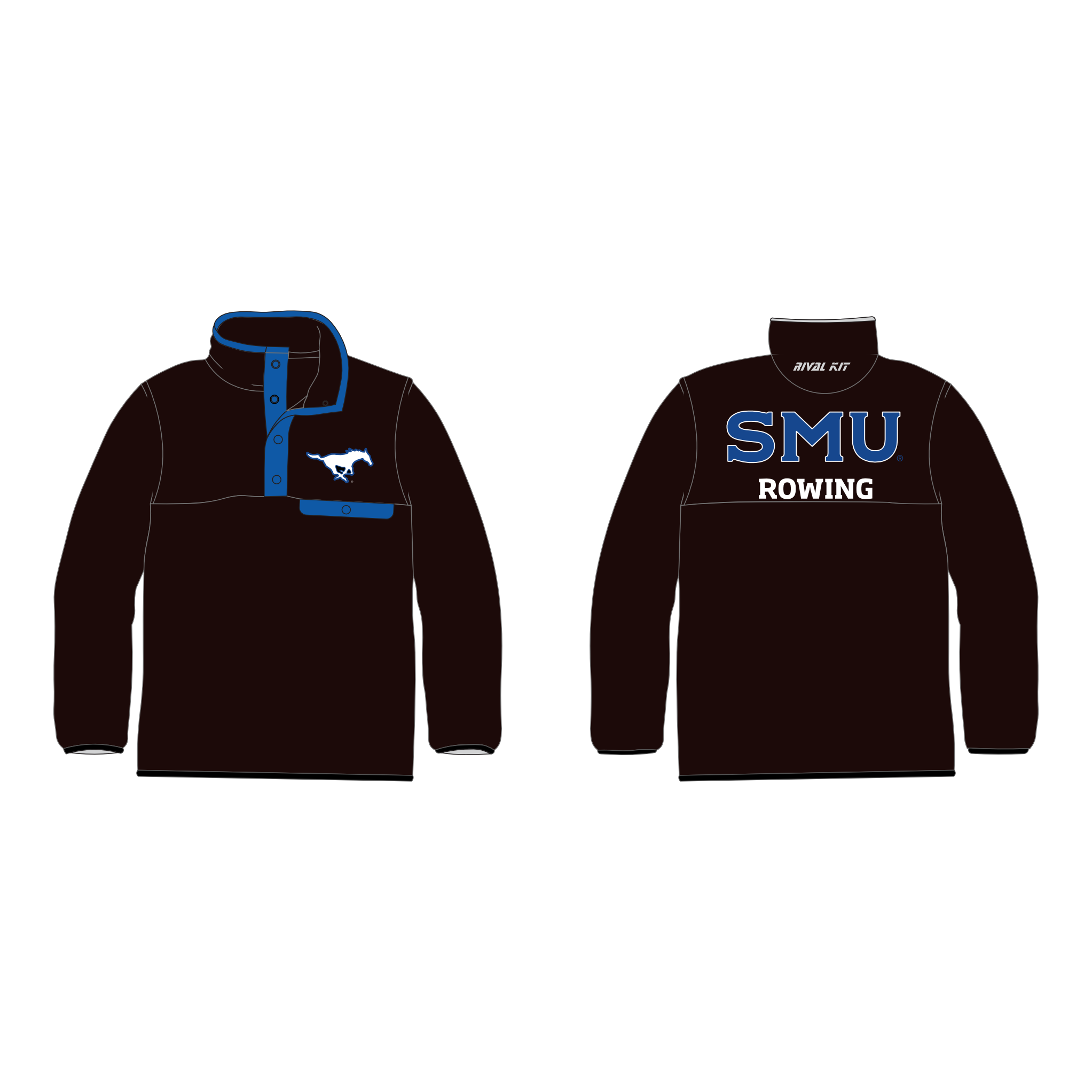 SMU Rowing pocket fleece