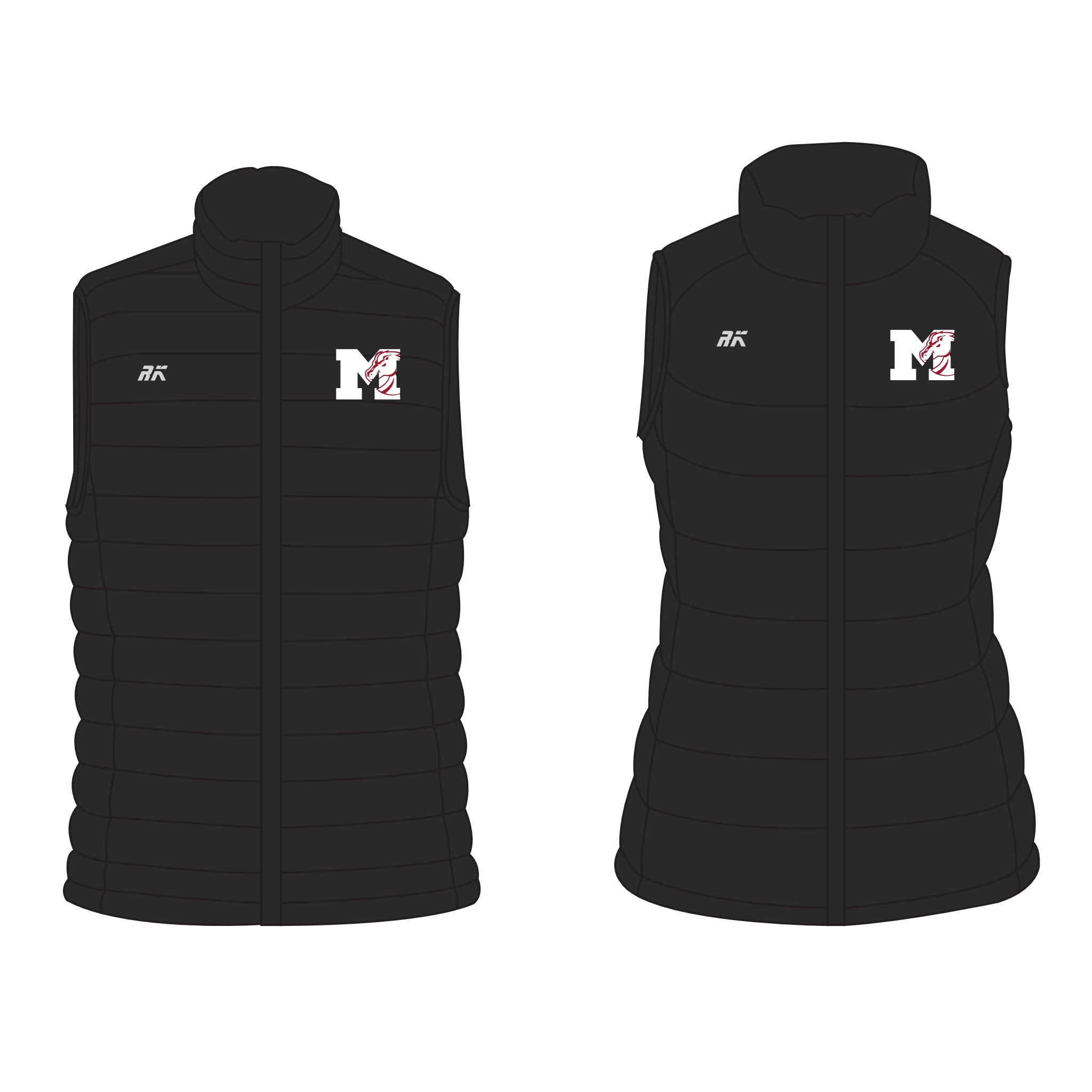 Milford HS Rowing Light Weight Puffa Gilet