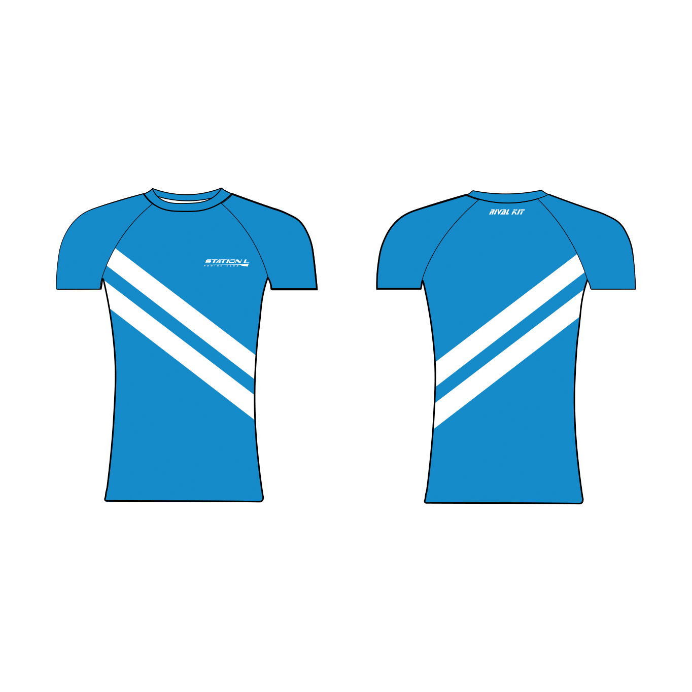 Station L Rowing Club Blue Short Sleeve Base-Layer
