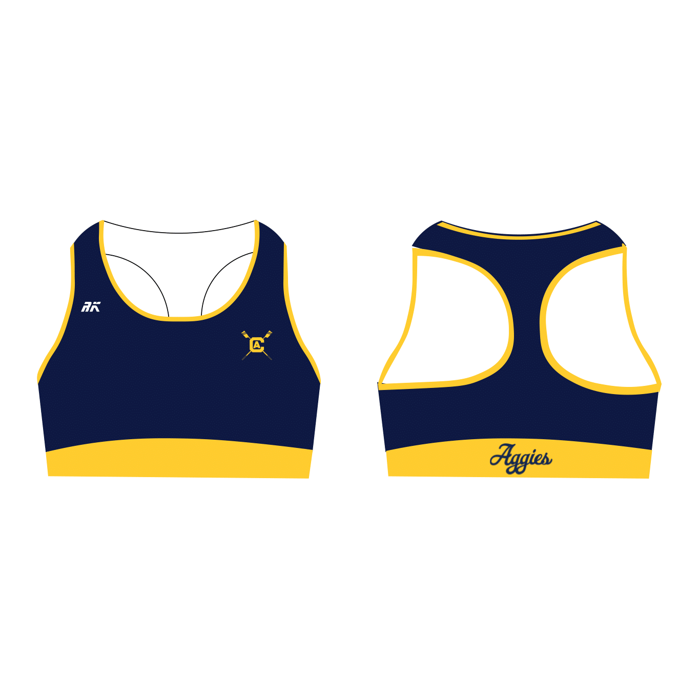 UC Davis Women's Rowing Racer Back Sports Bra