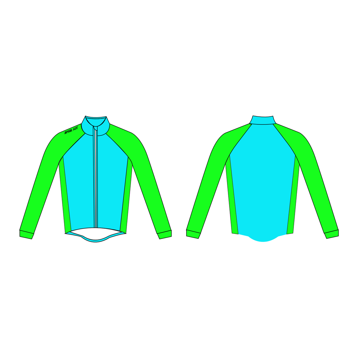 Rival Kit High Viz Splash Jacket Thermal Sea Blue FULL ZIP
