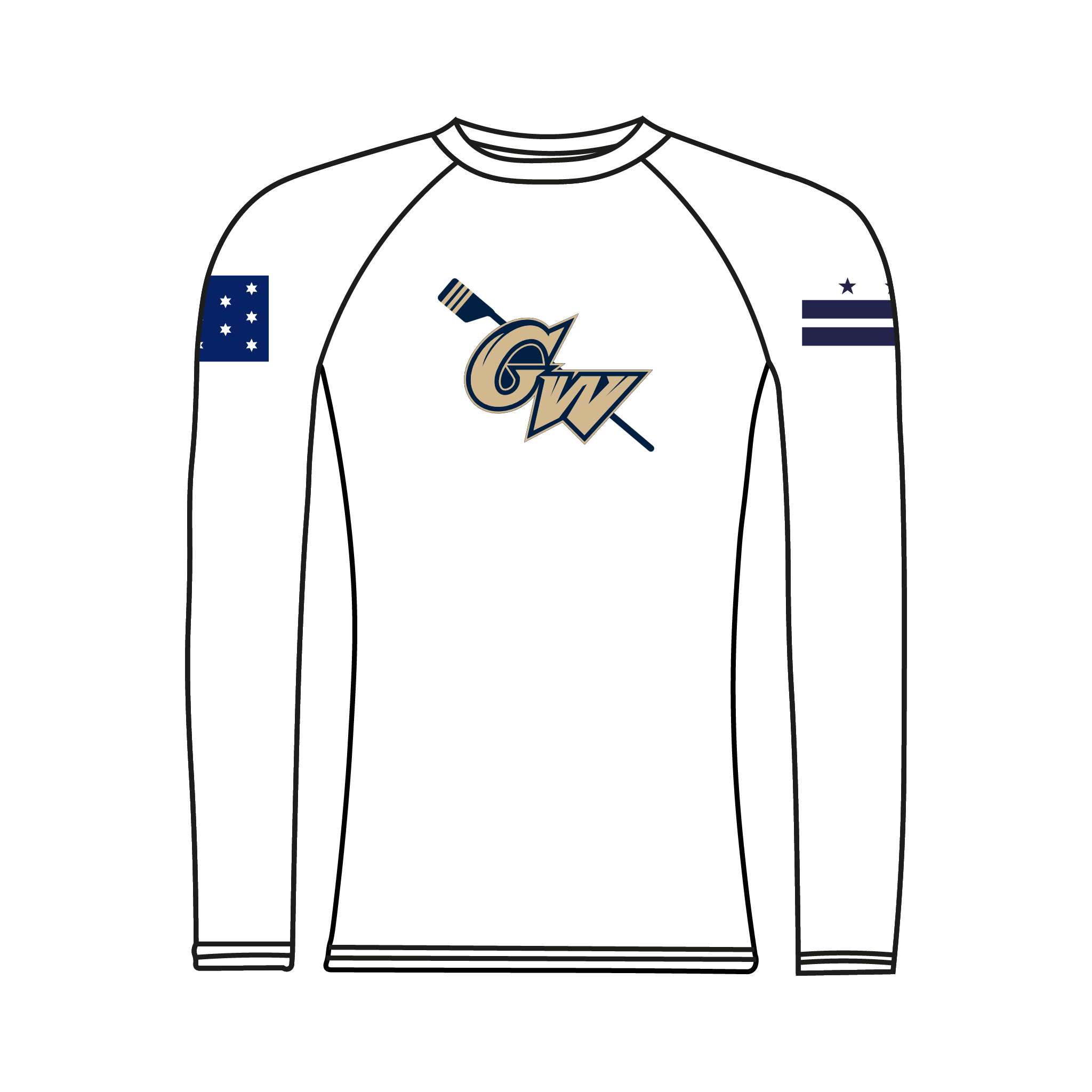 George Washington Men's Rowing Club Long Sleeve Baselayer 3