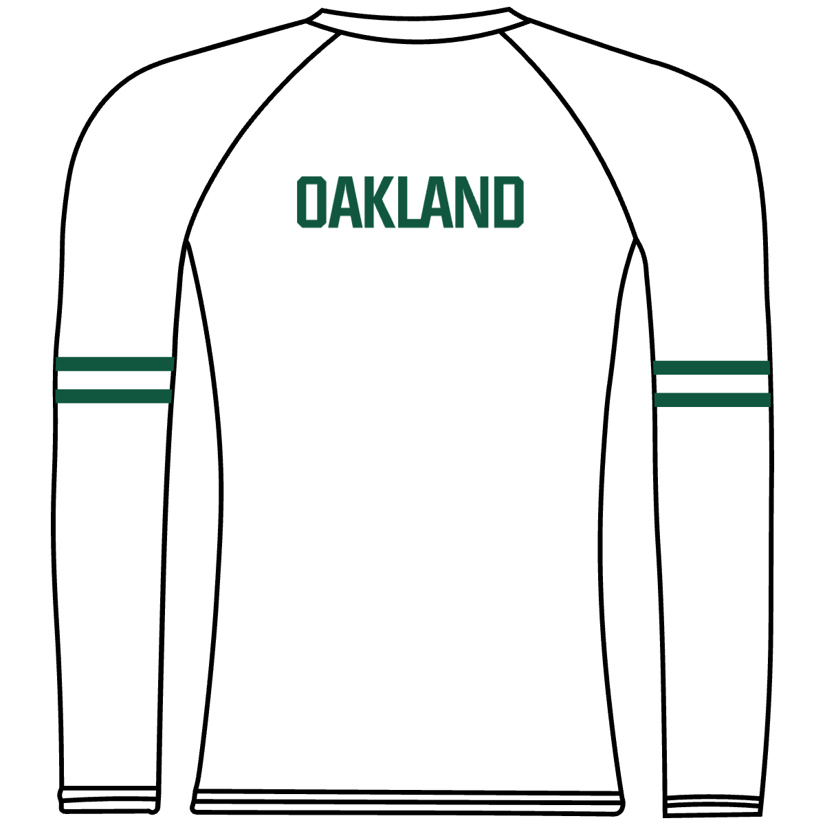 OAKLAND STROKES longsleeve Baselayer GREEN