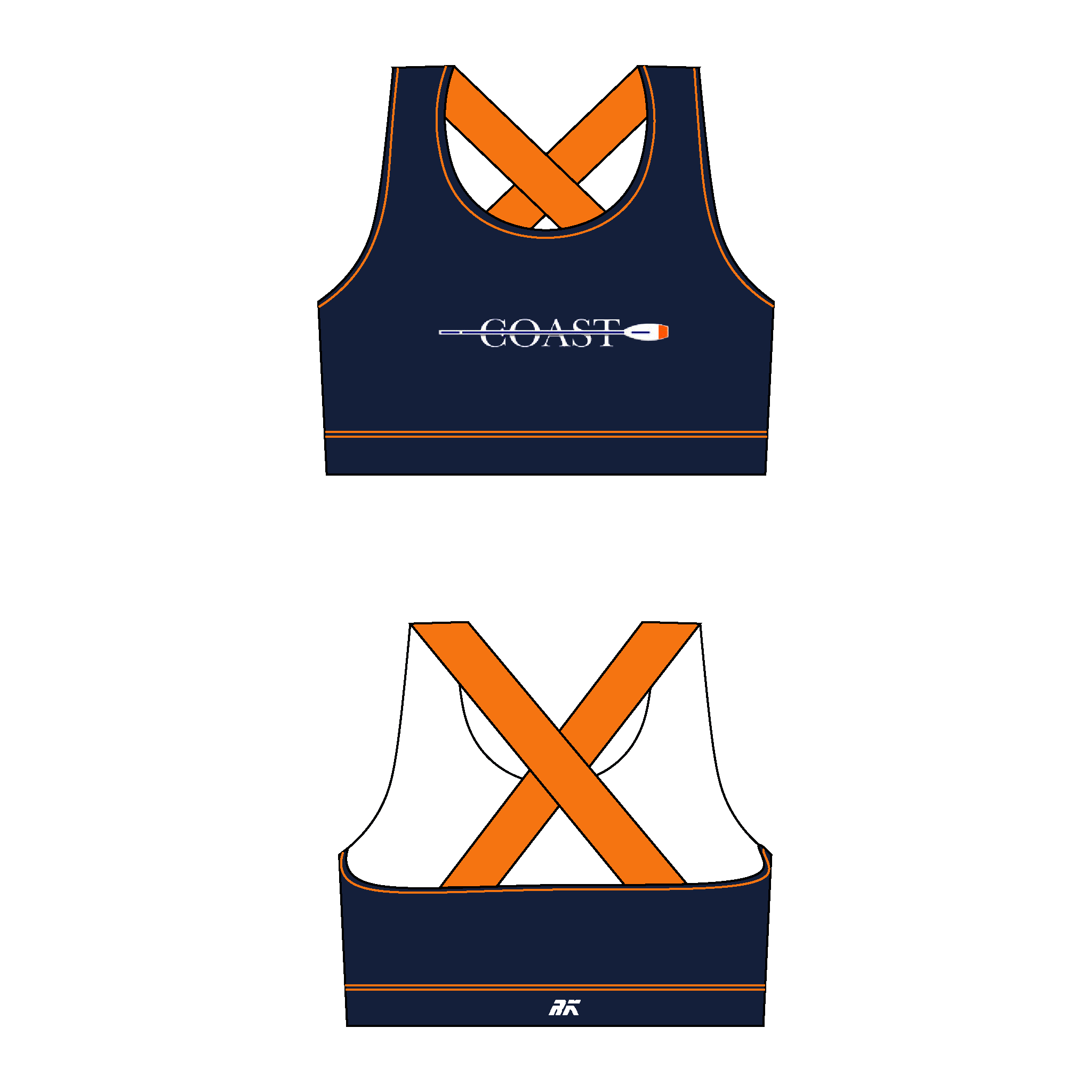 Orange Coast Navy Sports Bra