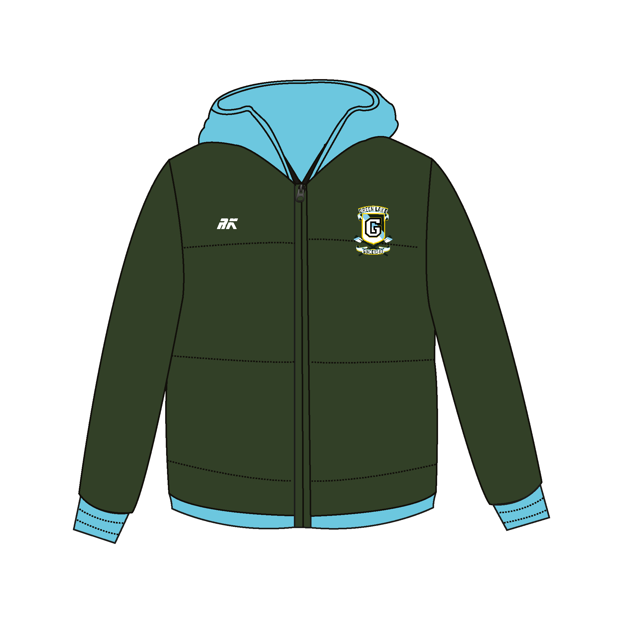 Green Lake Crew Puffa Jacket