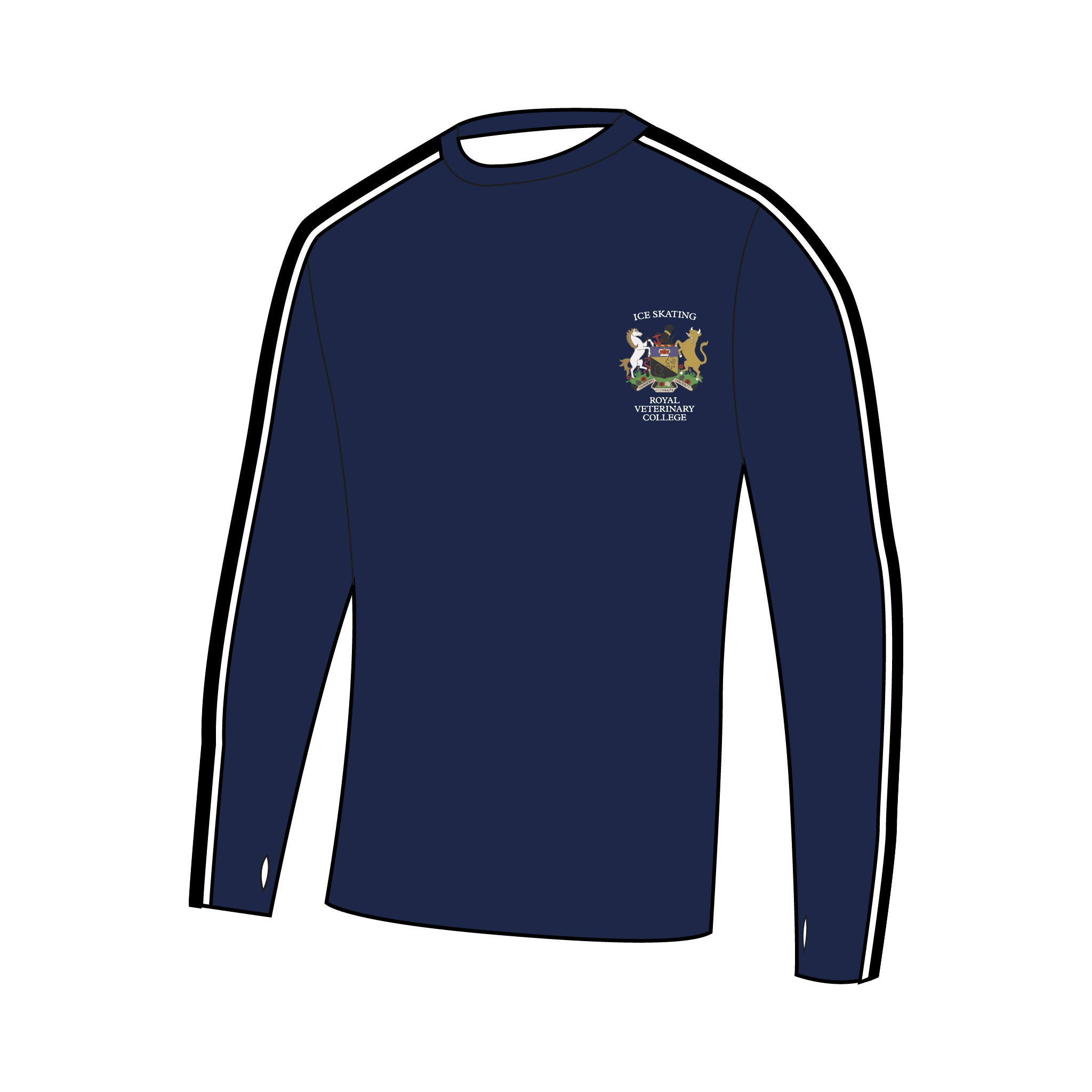 Royal Veterinary College Ice Skating Club Bespoke Long Sleeve Gym T-Shirt