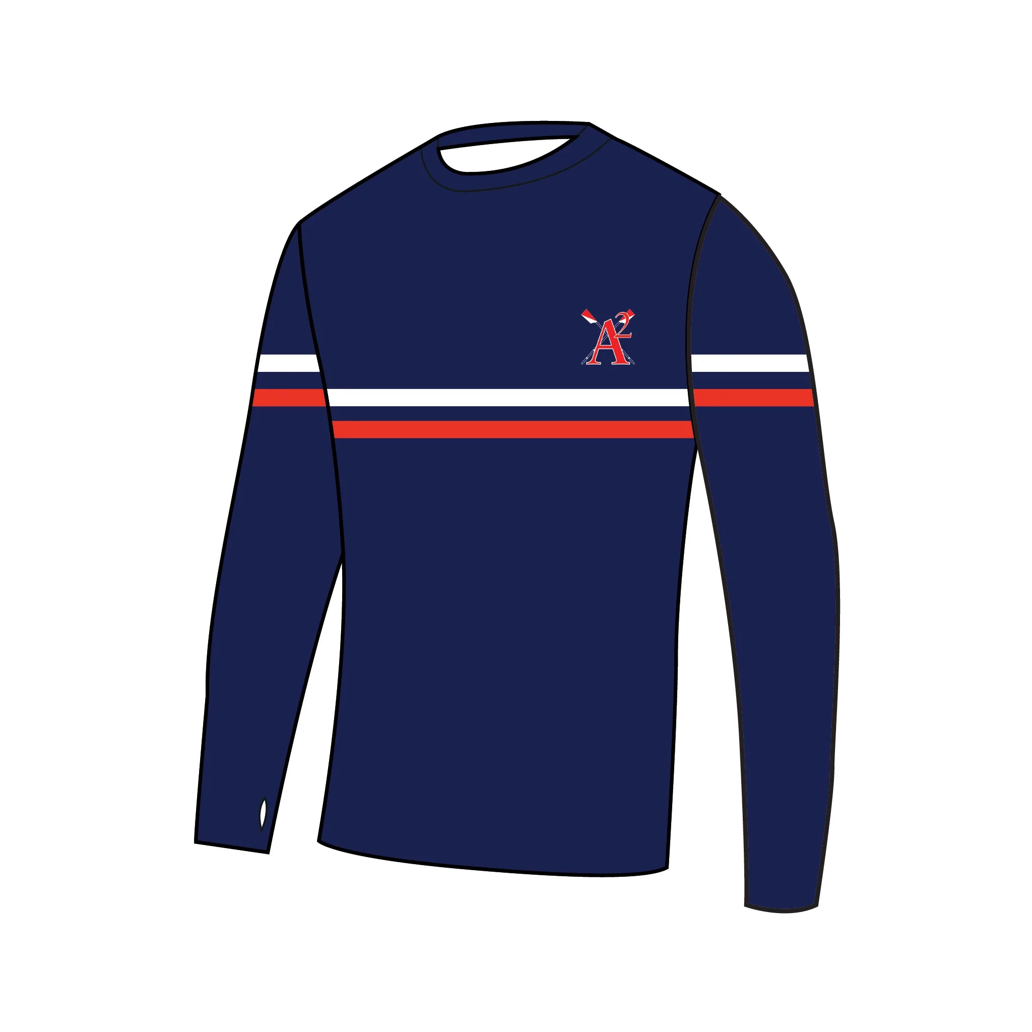 Ann Arbor Rowing Club Bespoke Long Sleeve Gym T-Shirt 2