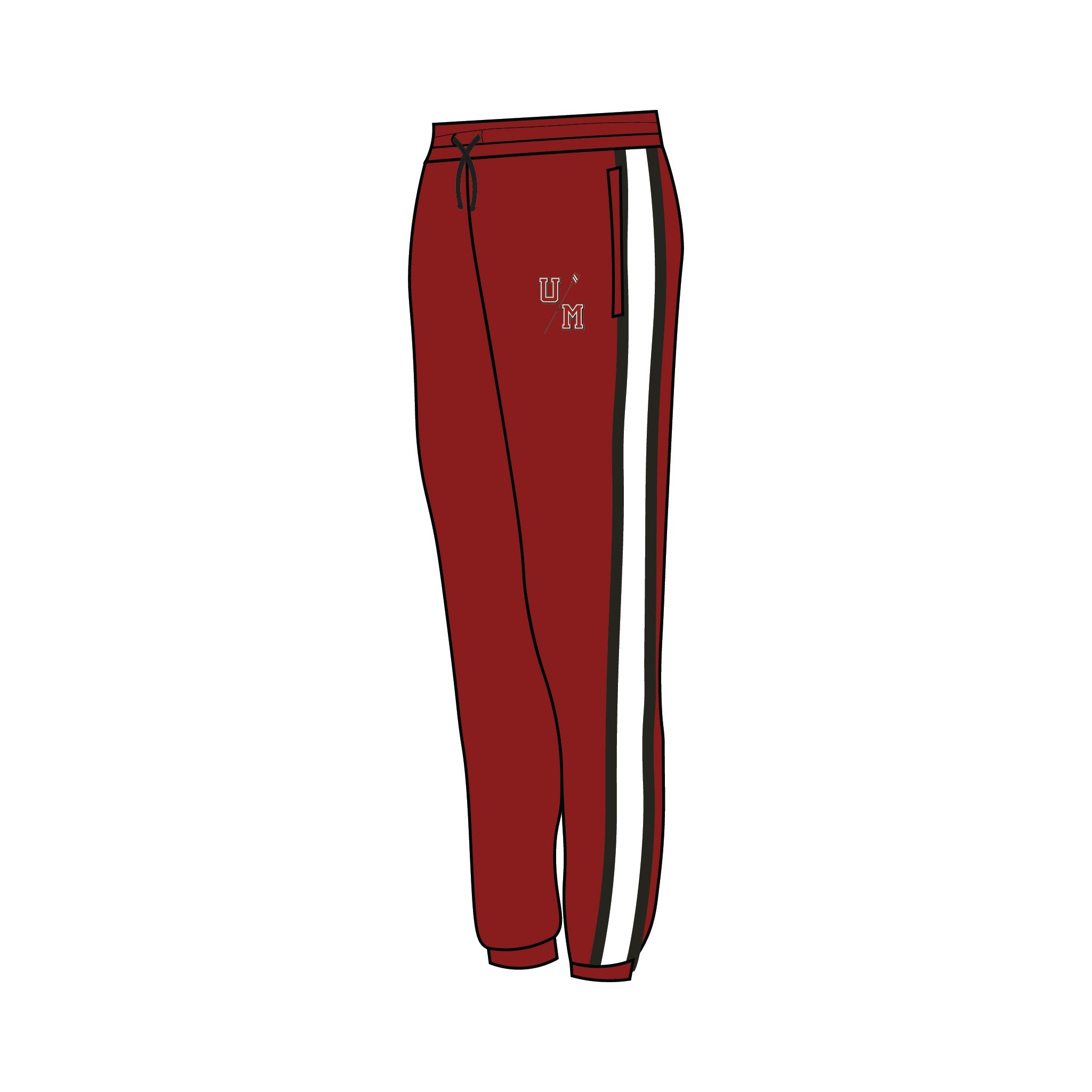 University of Massachusetts Men’s Rowing Black Bespoke Joggies 1