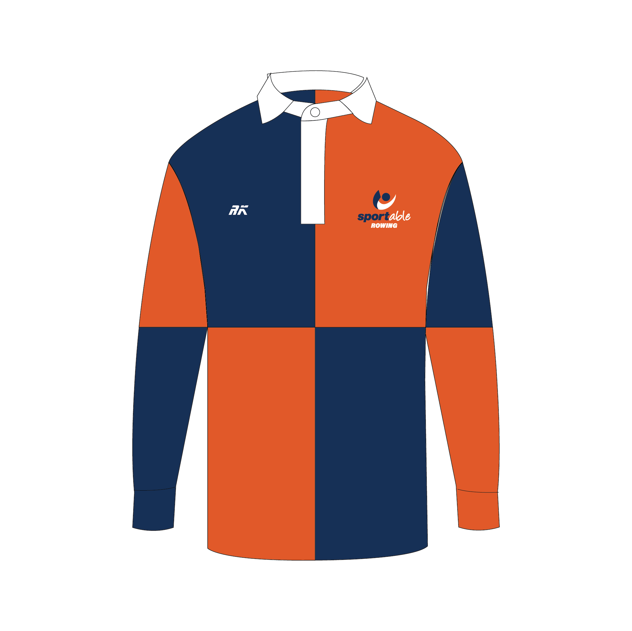 Sportable Orange and Navy Rugby Shirt