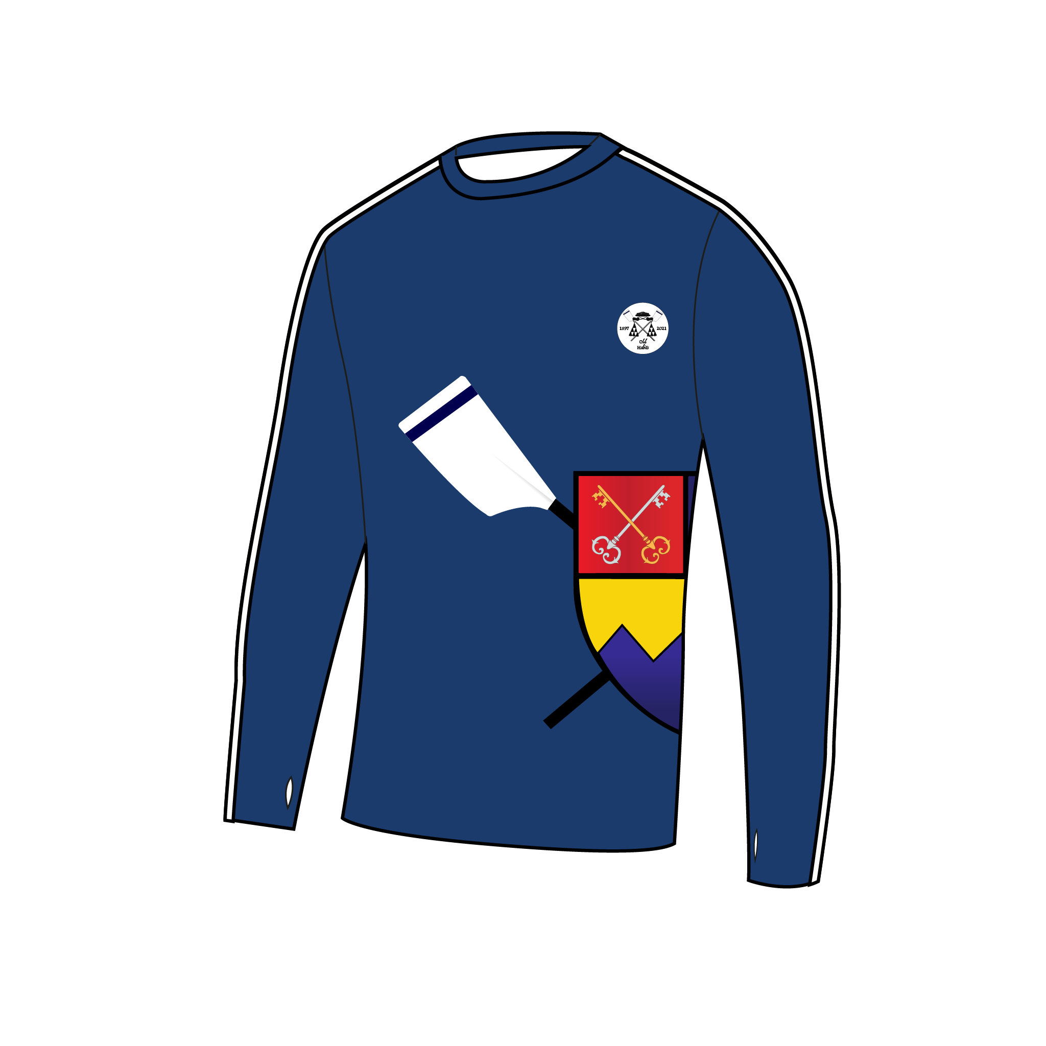 St. Benet's Hall Old Habits Boat Club Bespoke Long Sleeve Gym T-Shirt