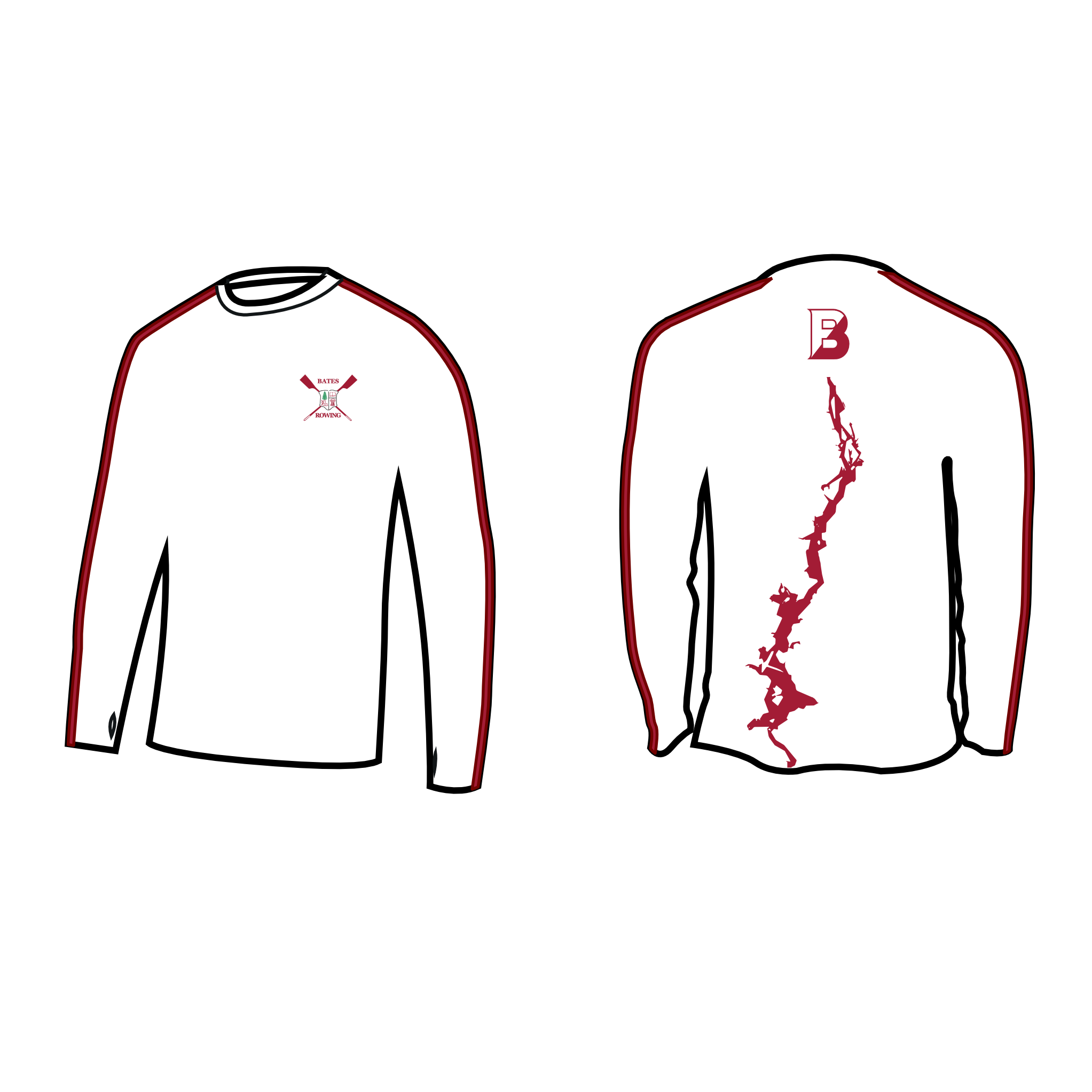 Bates Rowing Long Sleeve Gym T-Shirt