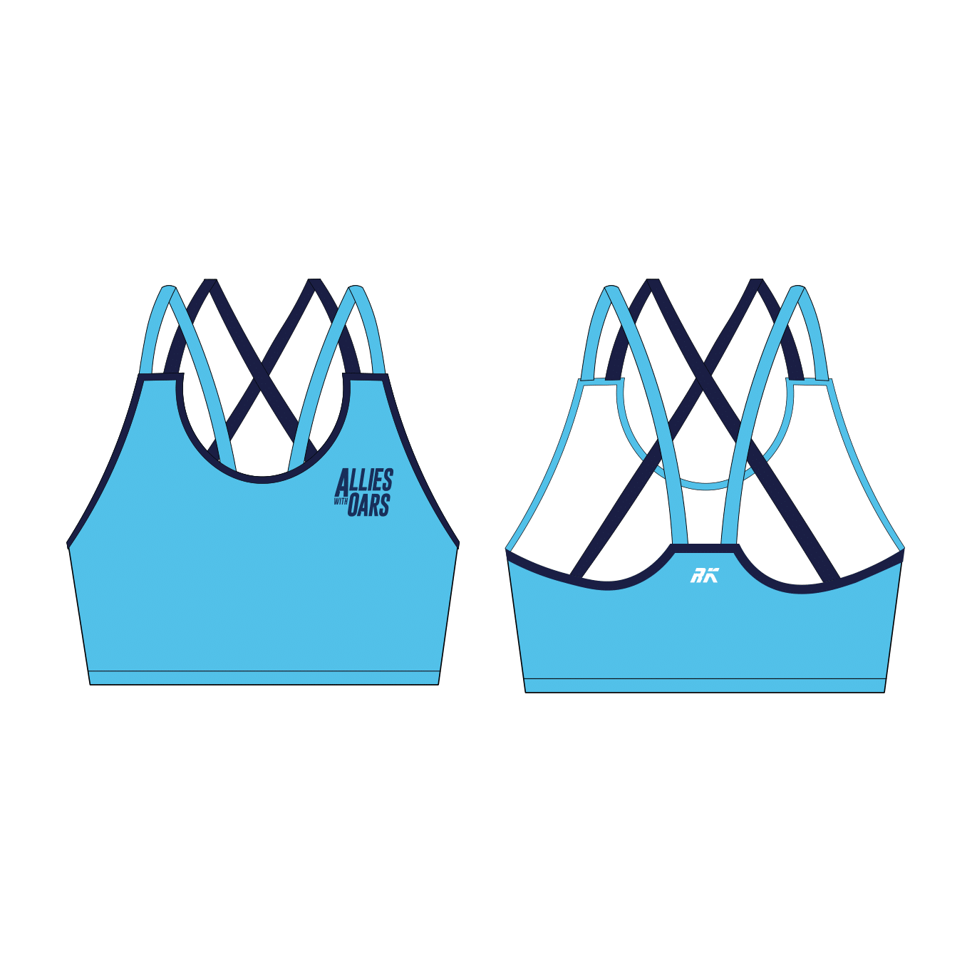 Allies with Oars Strappy Sports Bra
