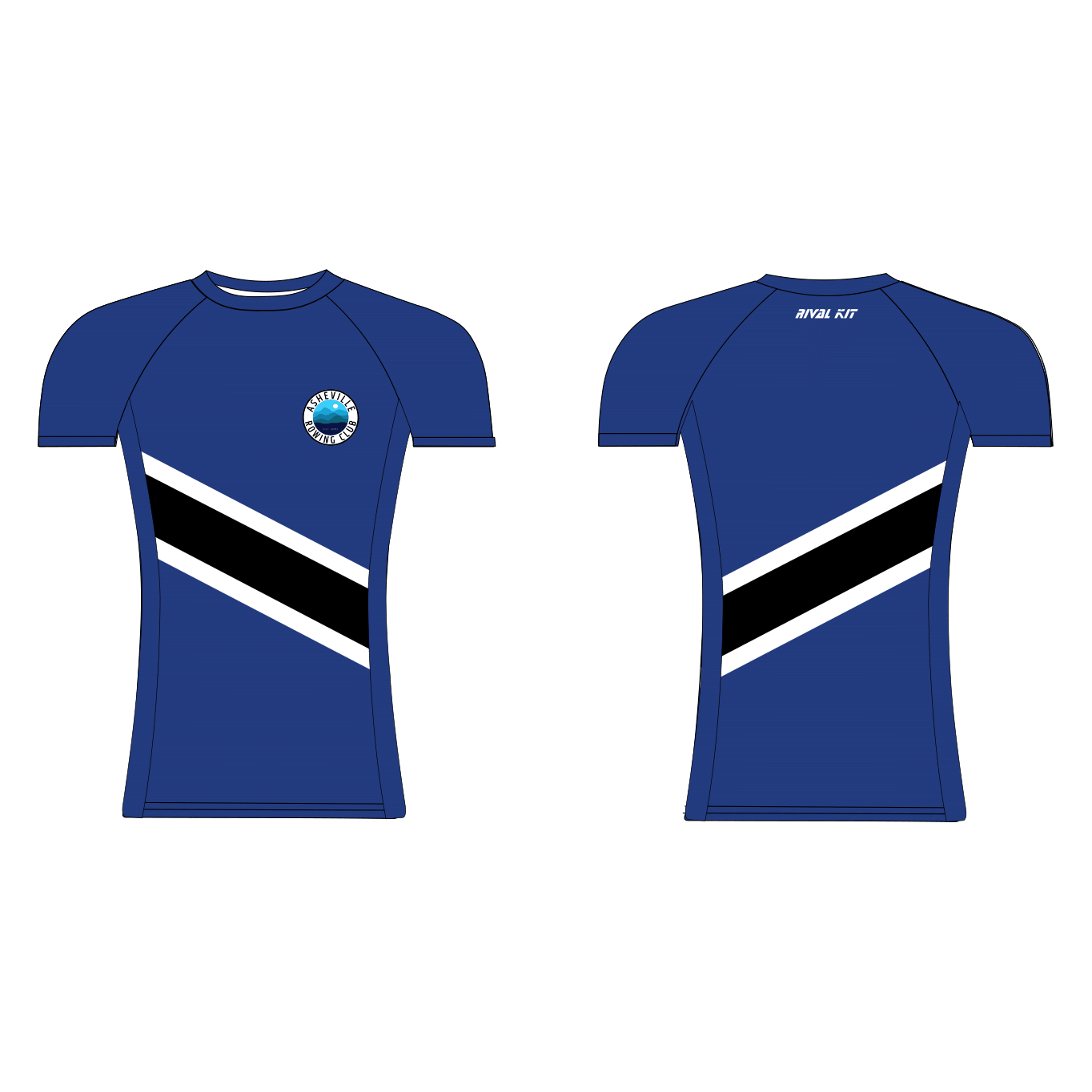 Asheville Rowing Club Blue Short Sleeve Base-Layer