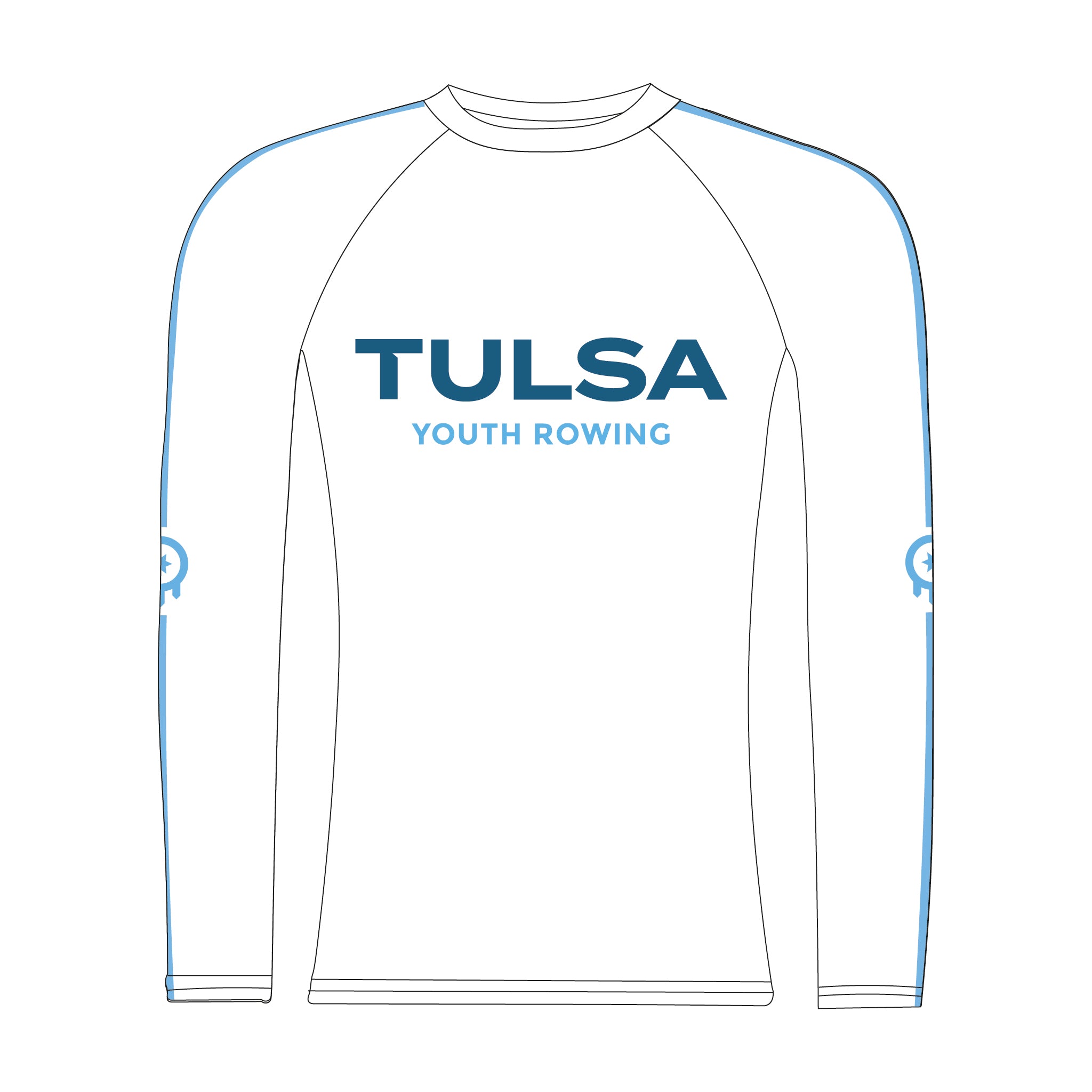 Tulsa Youth Rowing White Long Sleeve Base Layer