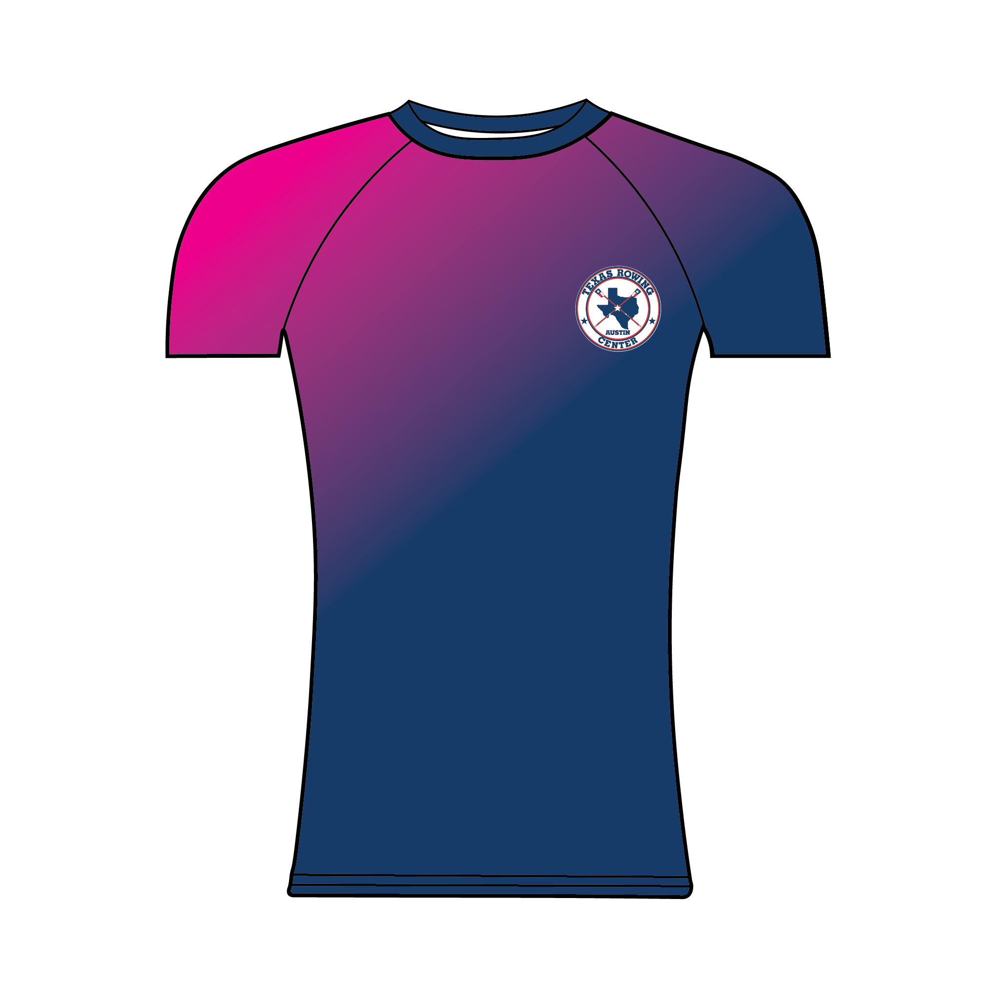 Texas Rowing Center Pink Hi-Vis Short Sleeve Base-Layer