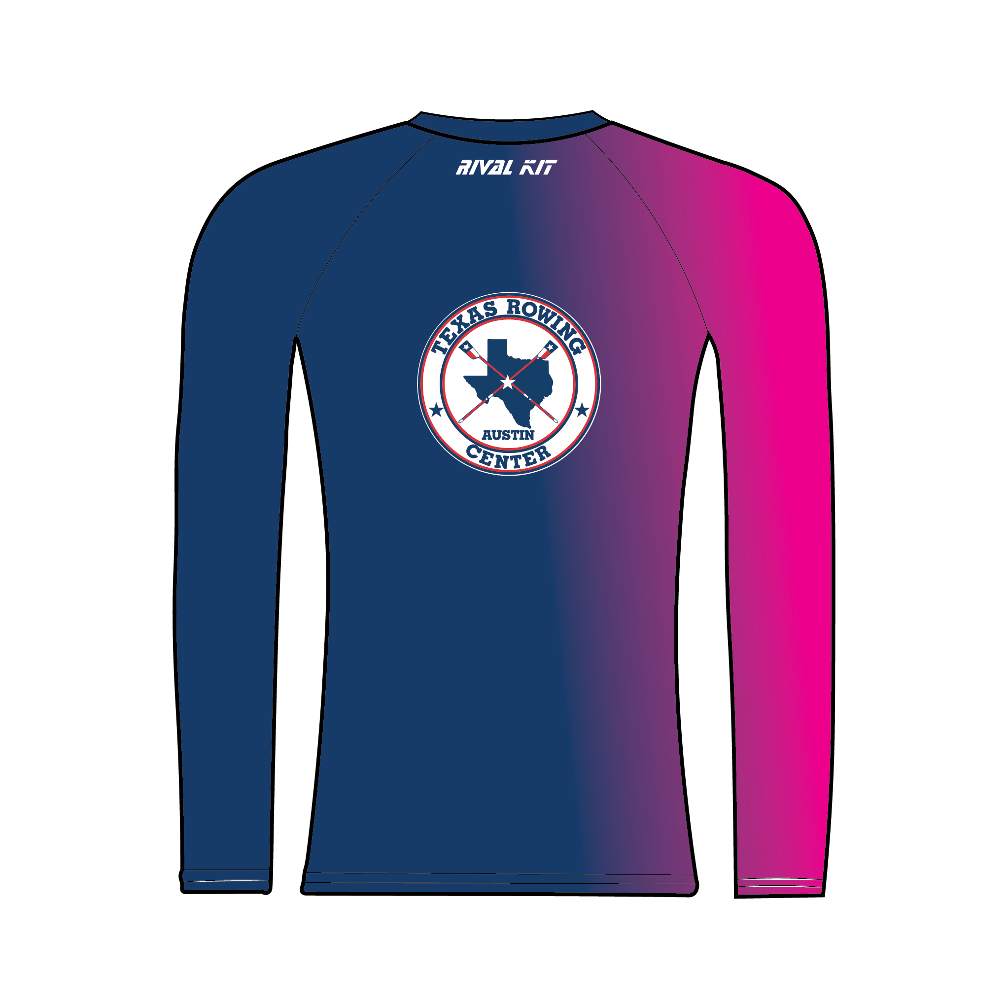 Texas Rowing Center Pink Hi-Vis Long Sleeve Base Layer