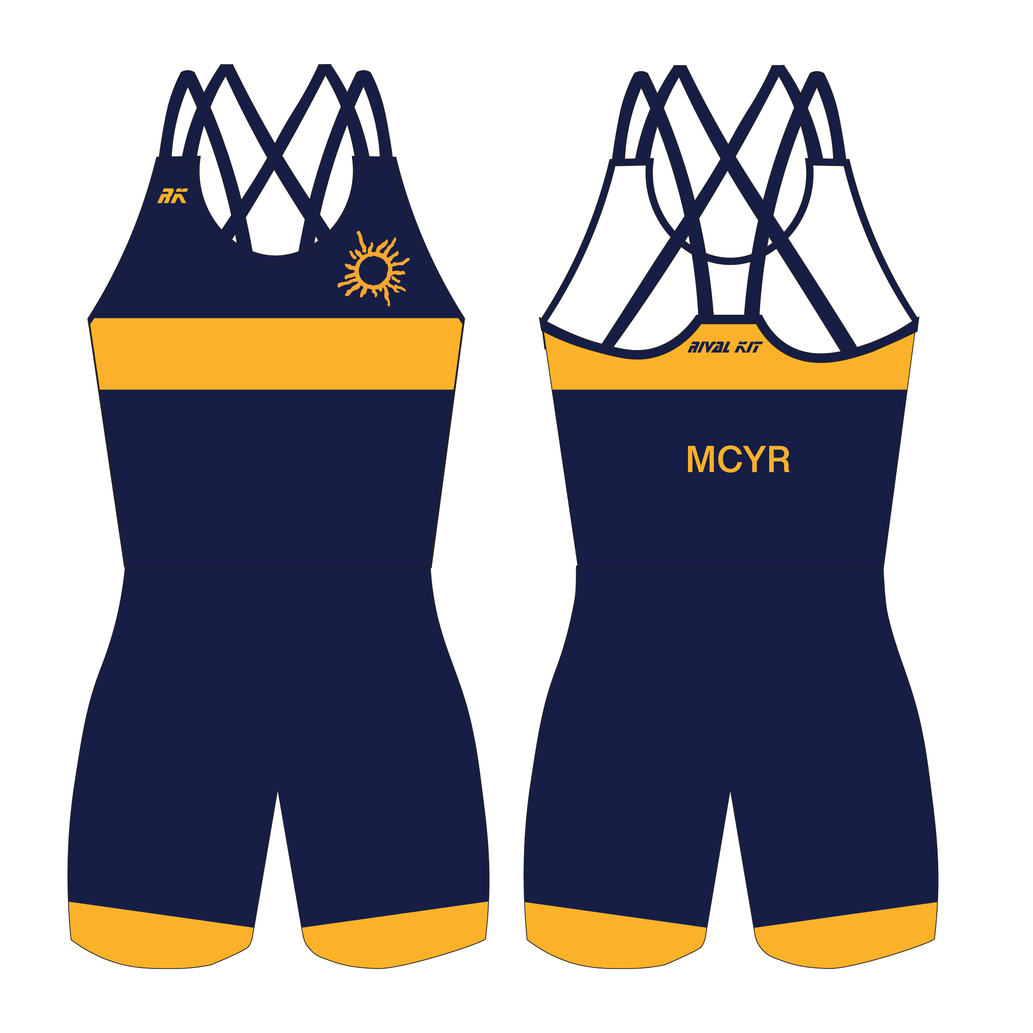 Manatee County Youth Rowing Navy Strappy AIO