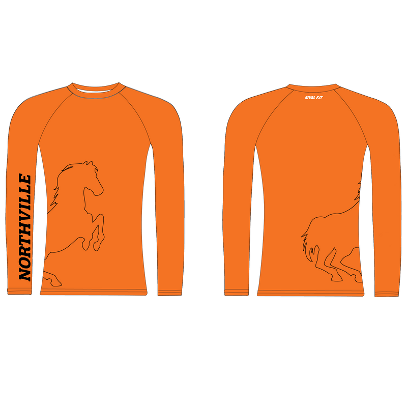 Northville Rowing Orange Training long Sleeve Base-Layer