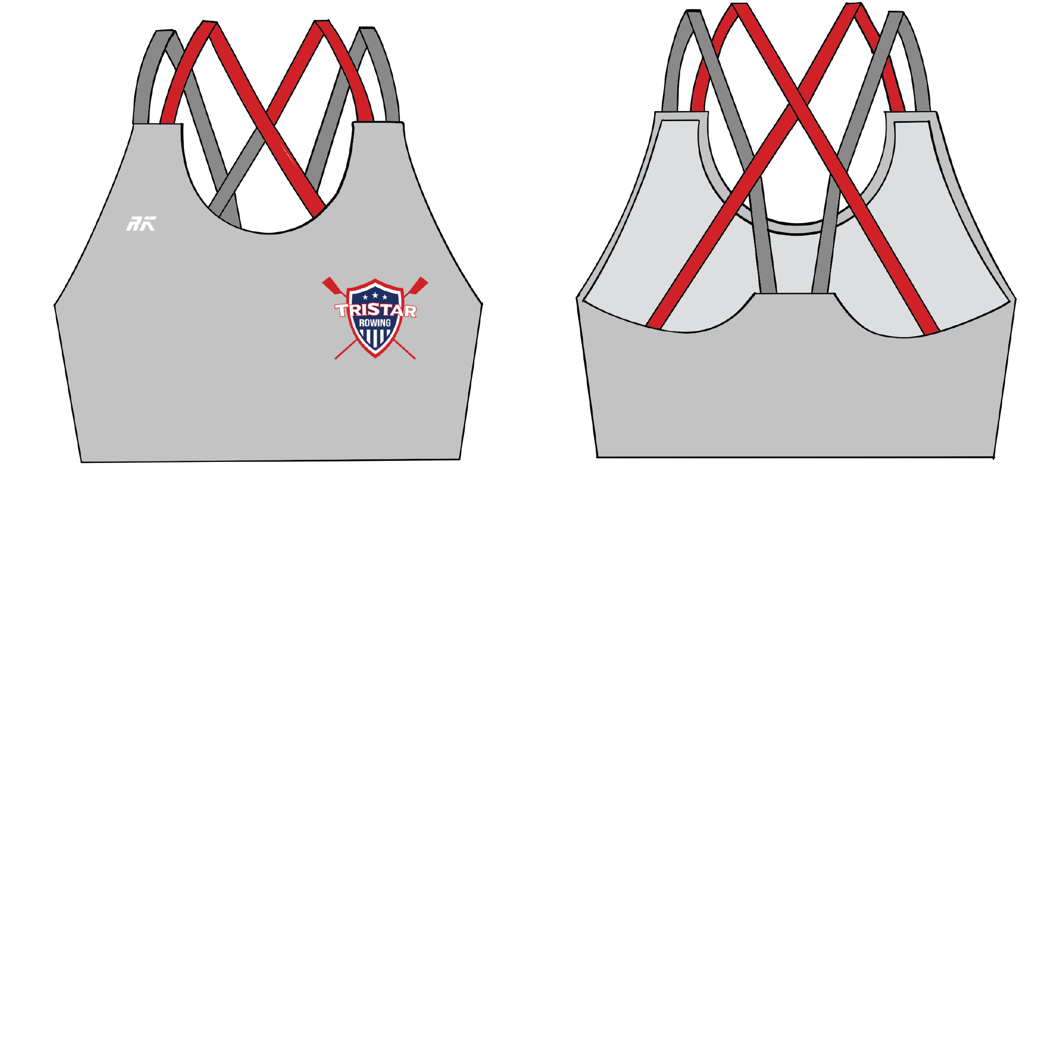 Tristar Rowing Grey Strappy Sports Bra