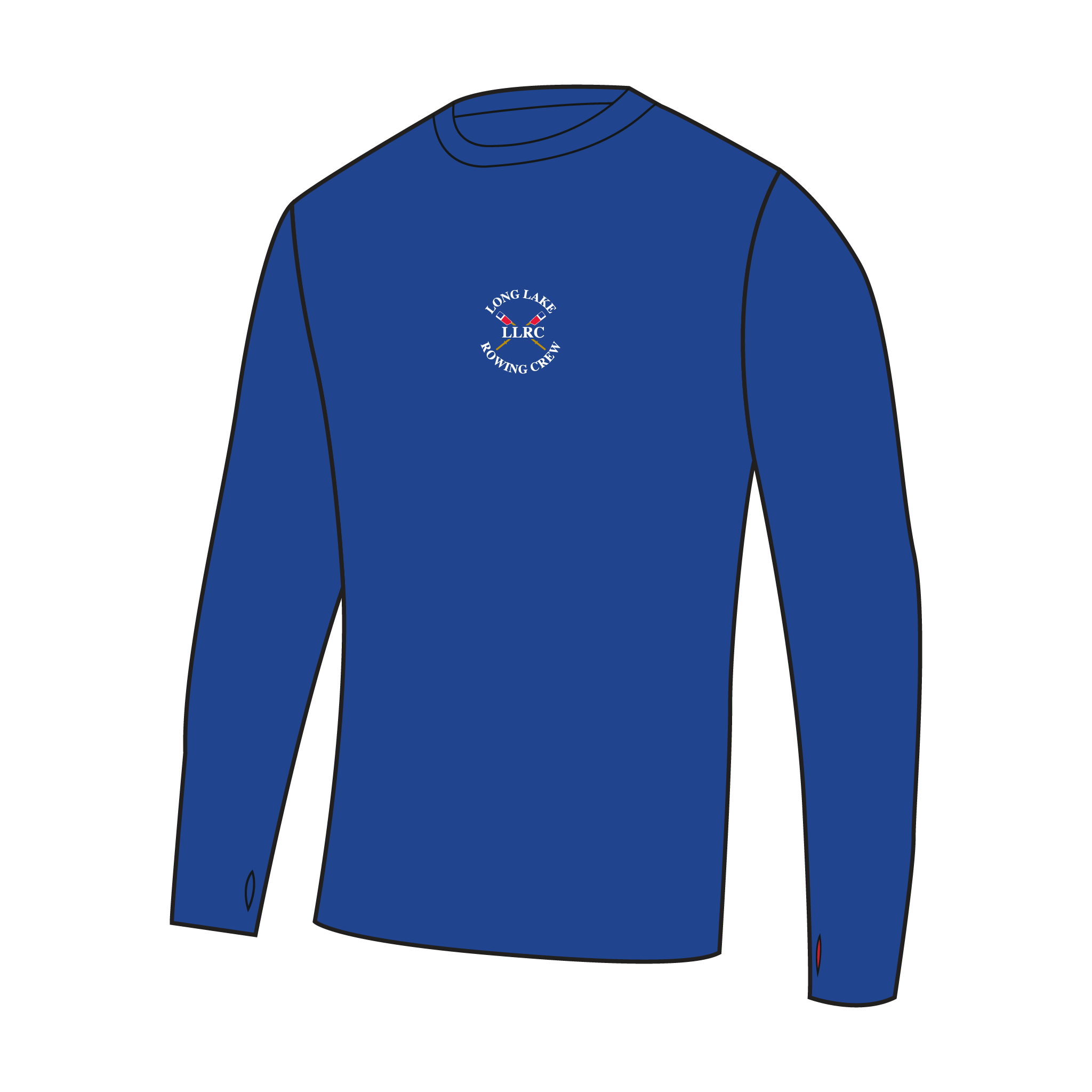 Long Lake Rowing Crew Bespoke Long Sleeve Gym T-Shirt 2