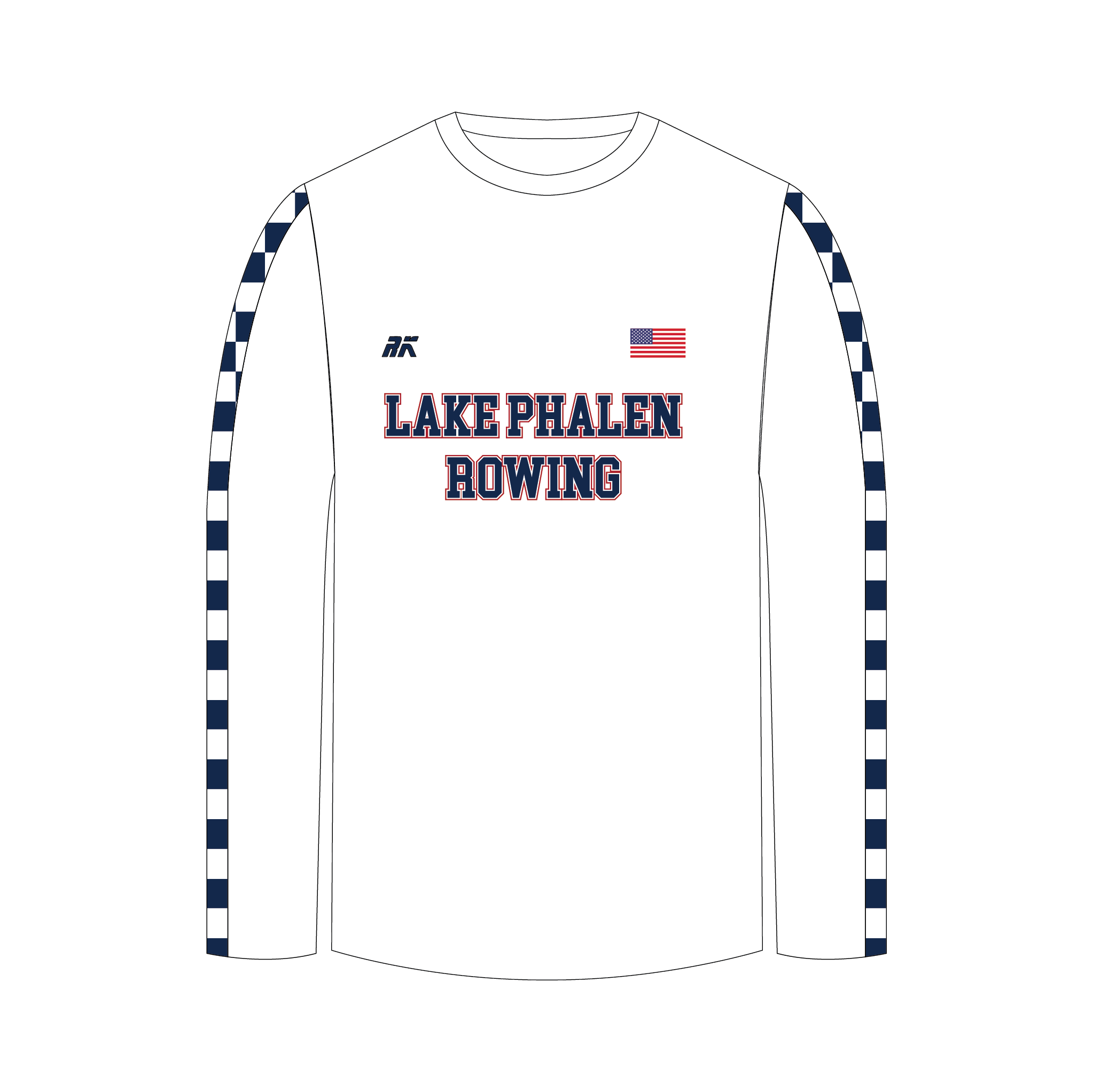 Lake Phalen Rowing Checked Bespoke Long Sleeve Gym T-Shirt