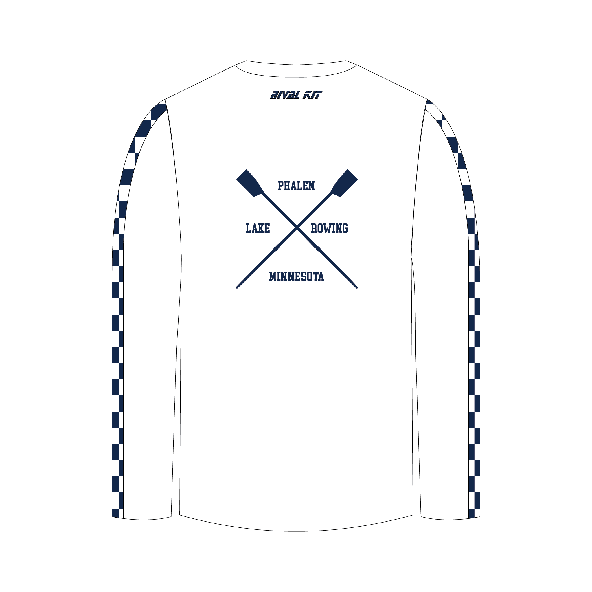 Lake Phalen Rowing Checked Bespoke Long Sleeve Gym T-Shirt
