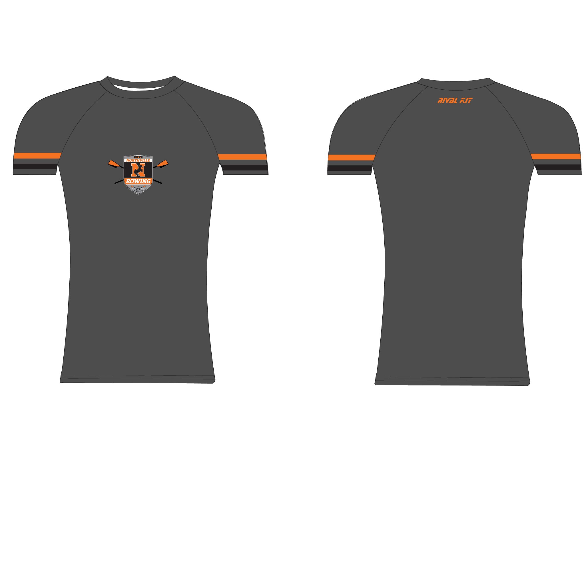 Northville Rowing Club Grey Training Short Sleeve Base-Layer
