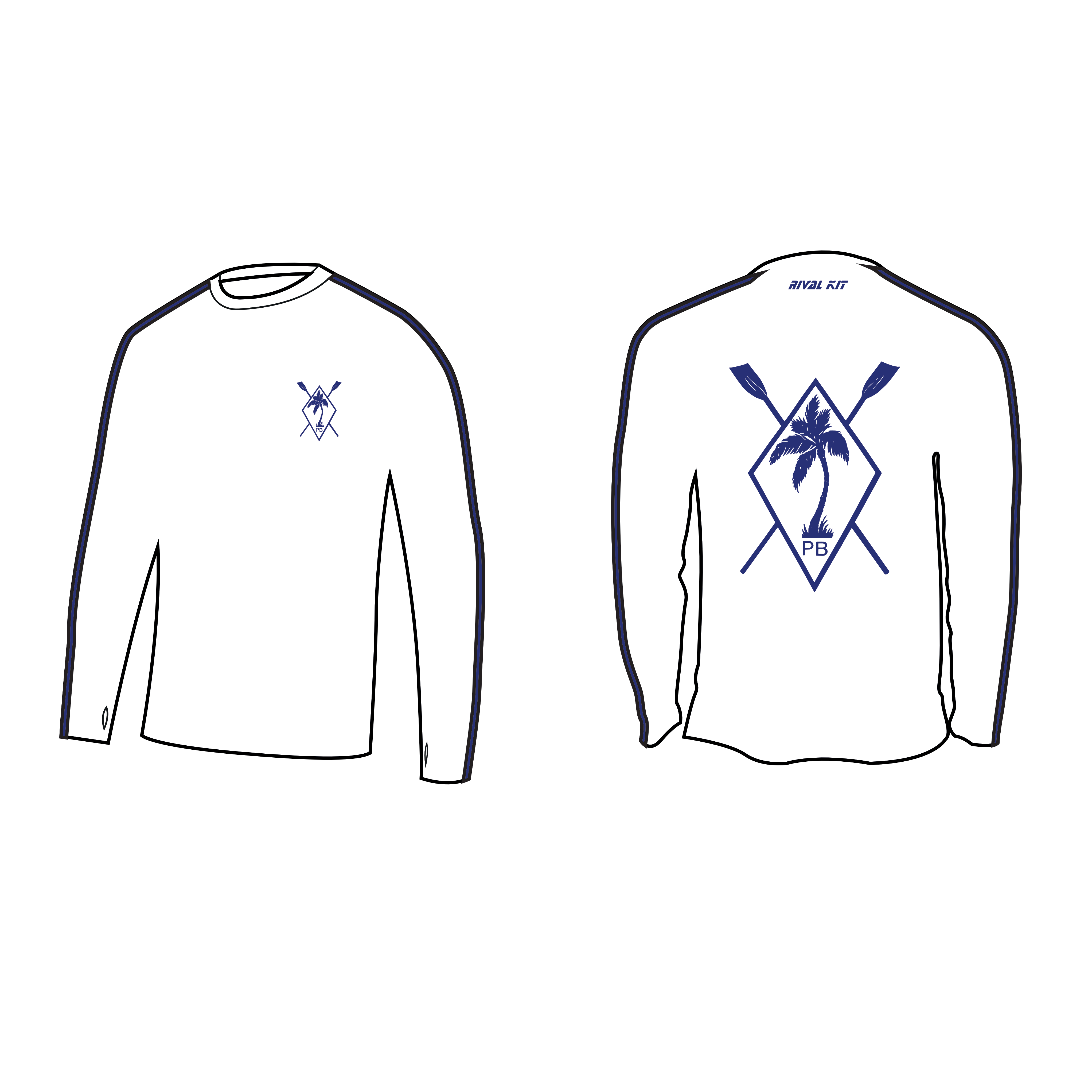 Palm Beach Rowing Stripe 201 Long Sleeve Gym T-Shirt