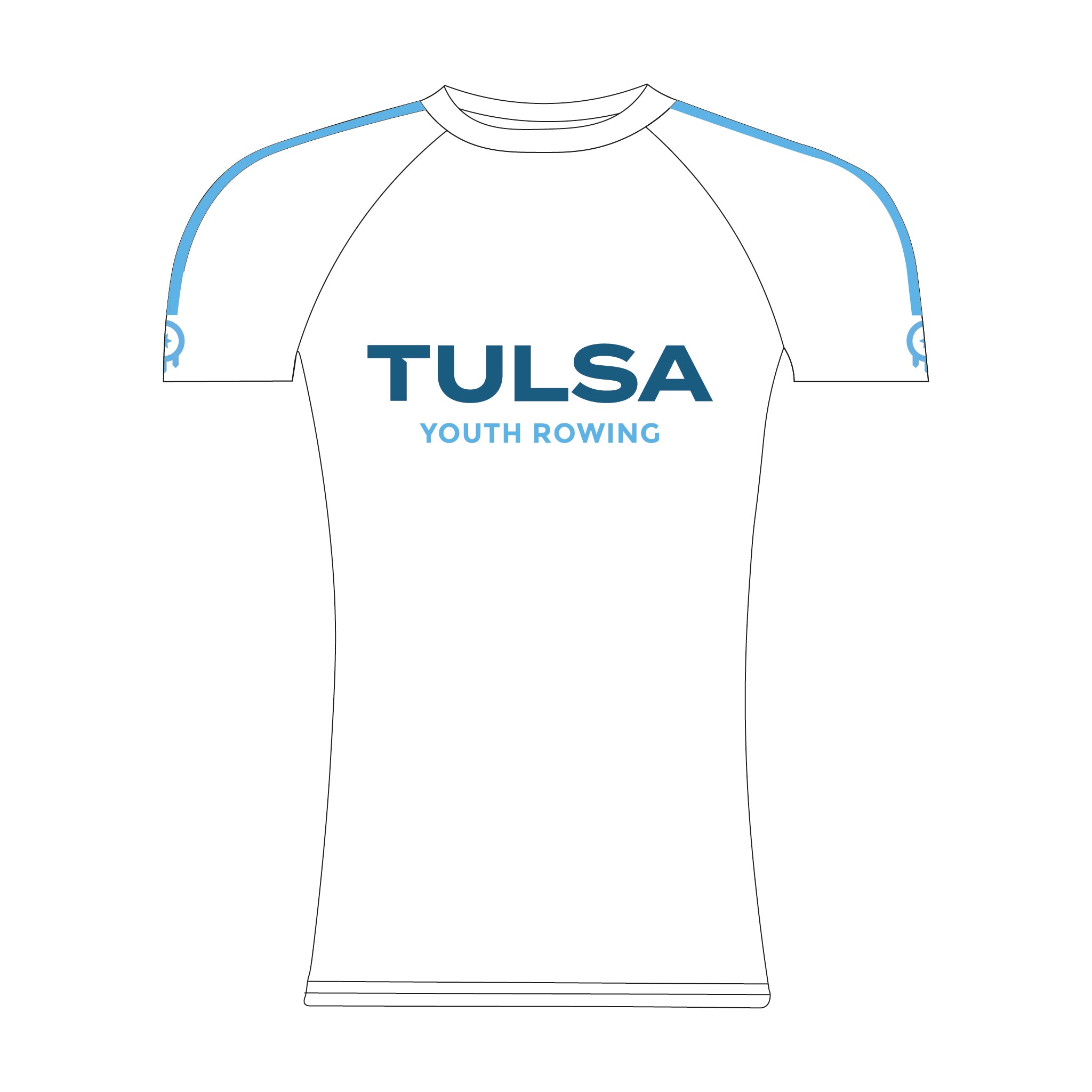 Tulsa Youth Rowing White Short Sleeve Base-Layer