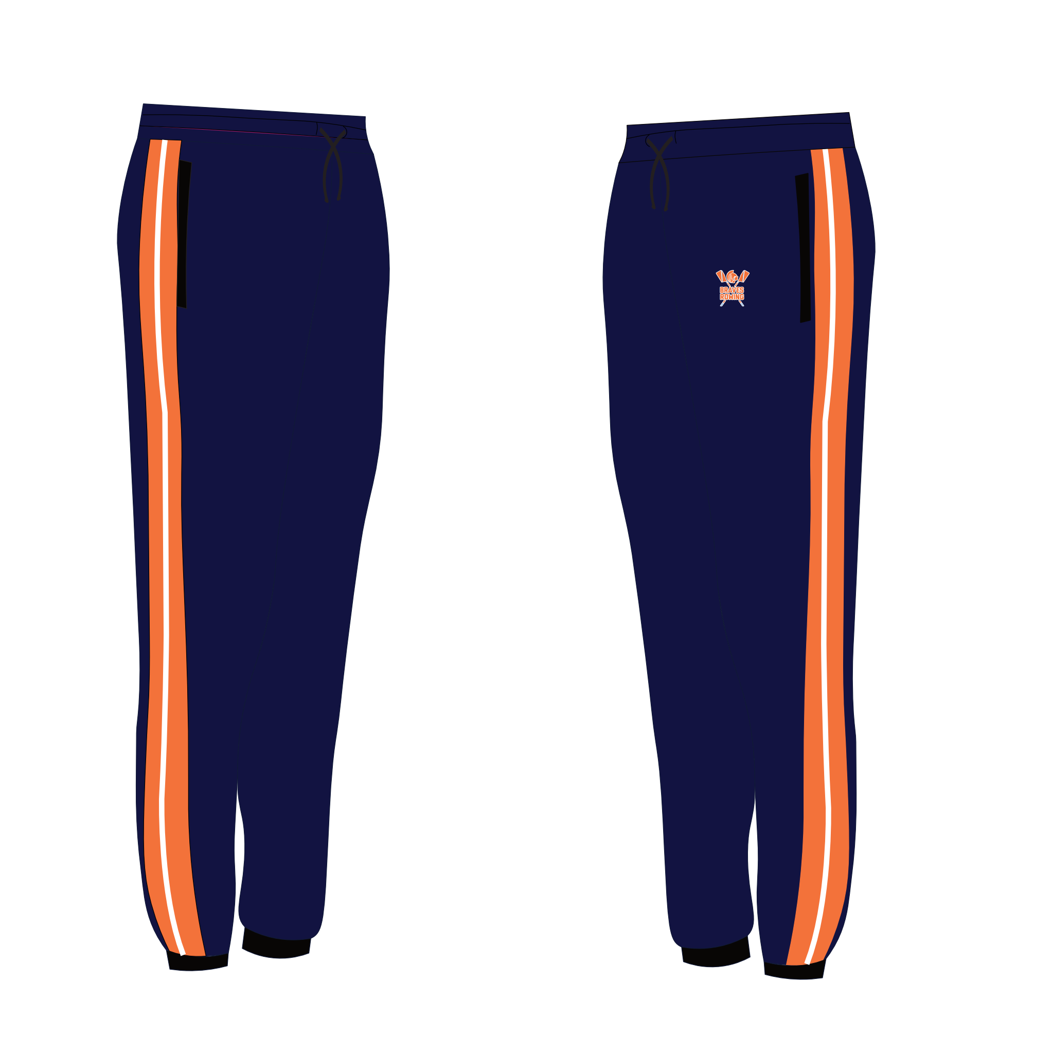Boone Rowing Orange Stripe Joggies