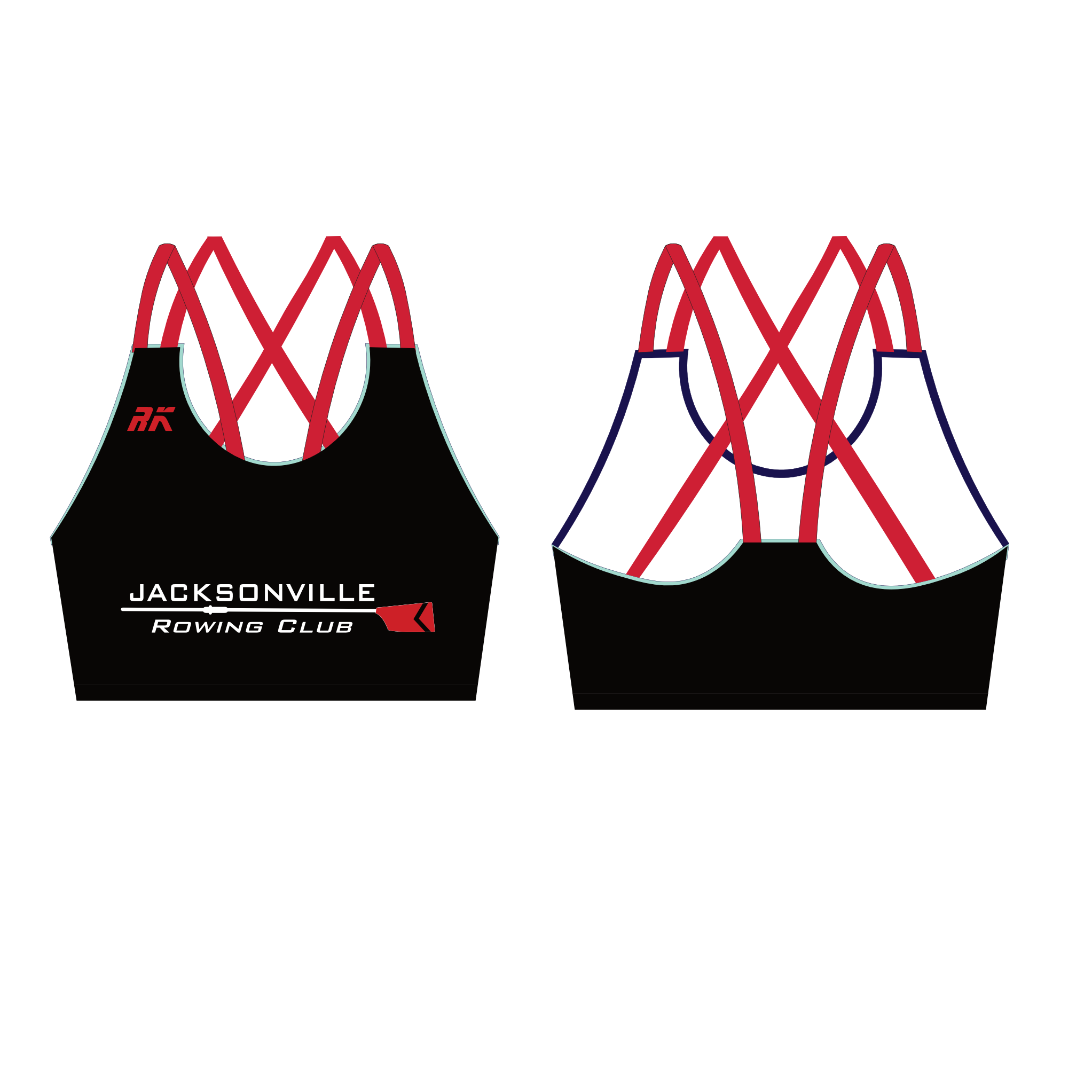 Jacksonville Rowing Club Strappy Sports Bra