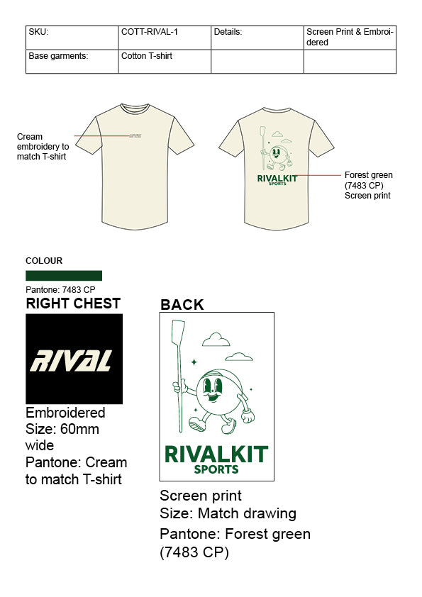 RIVAL SPORTS Casual HEAVY  T-Shirt