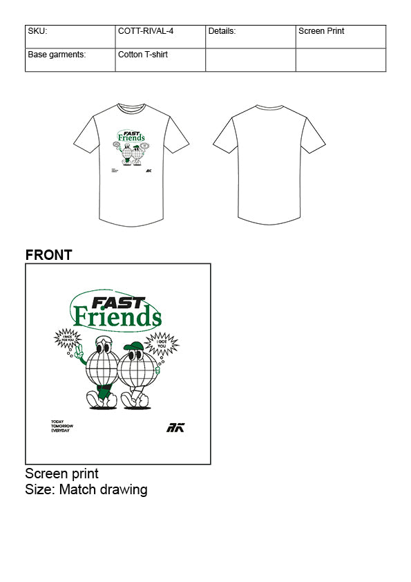 FAST FRIENDS Casual HEAVY  T-Shirt
