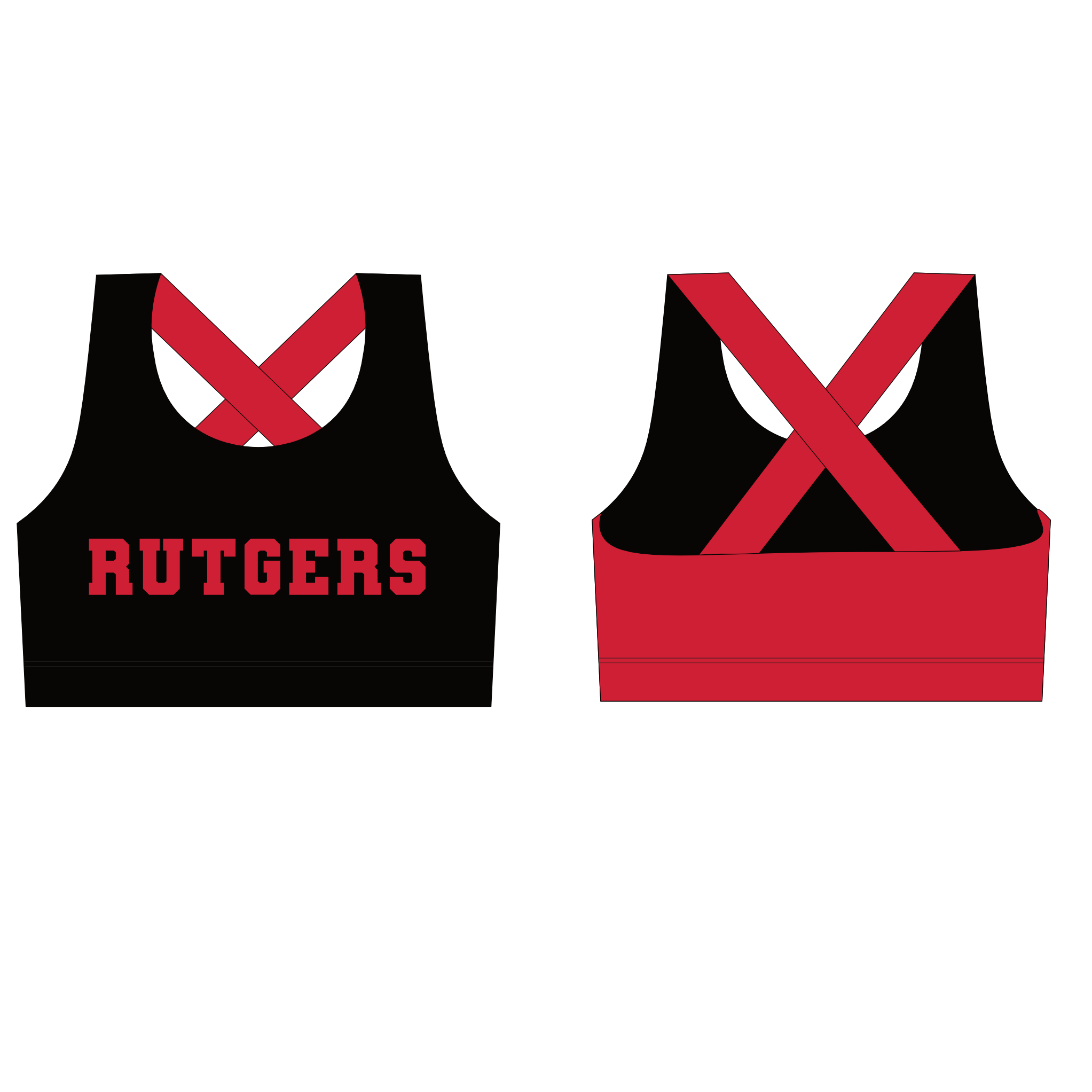 RUTGERS Boat Club CROSS BACK Sports Bra