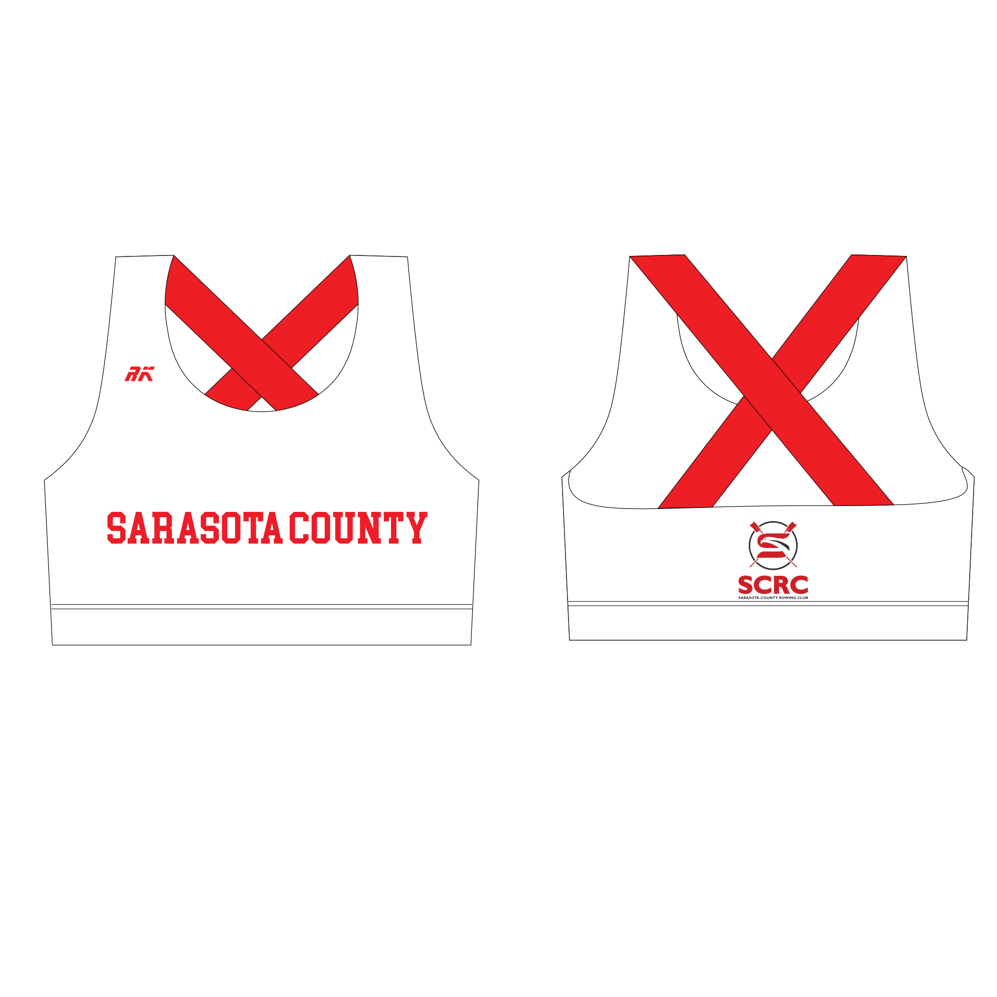 Sarasota County Rowing Club crossback Sports Bra