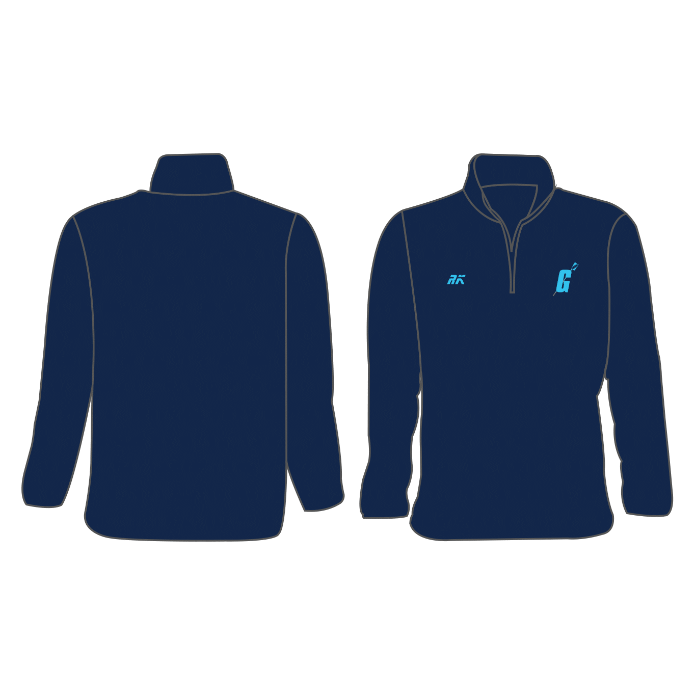 Gordons College Rowing Fleece Q-Zip Navy