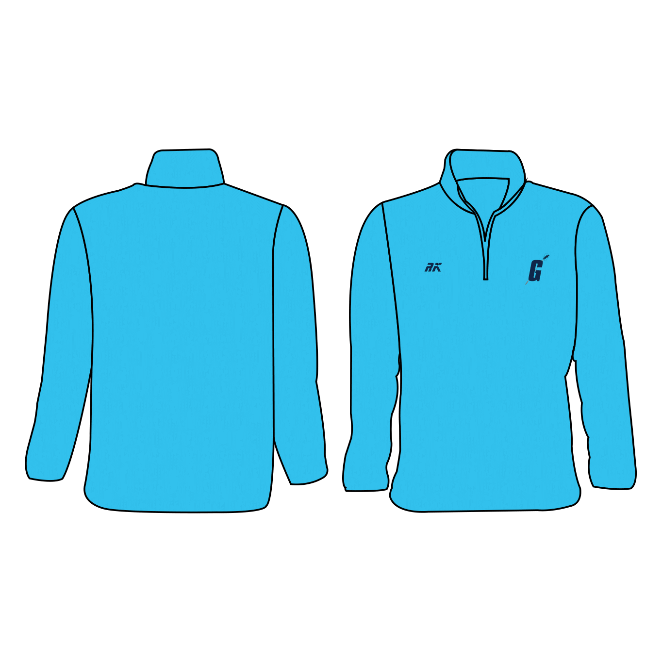 Gordons College Rowing Fleece Q-Zip Blue