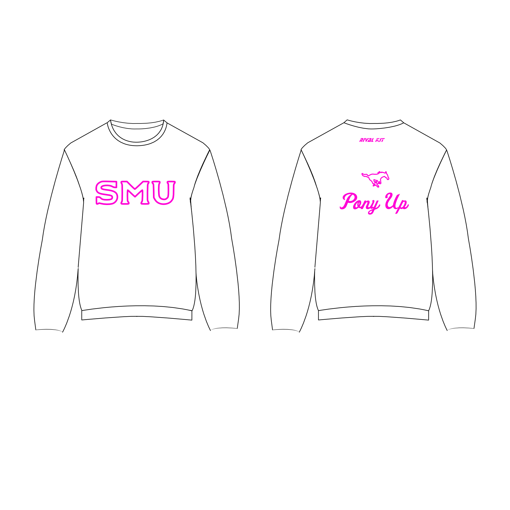 SMU PINK Boat club Sweatshirt (WHITE)
